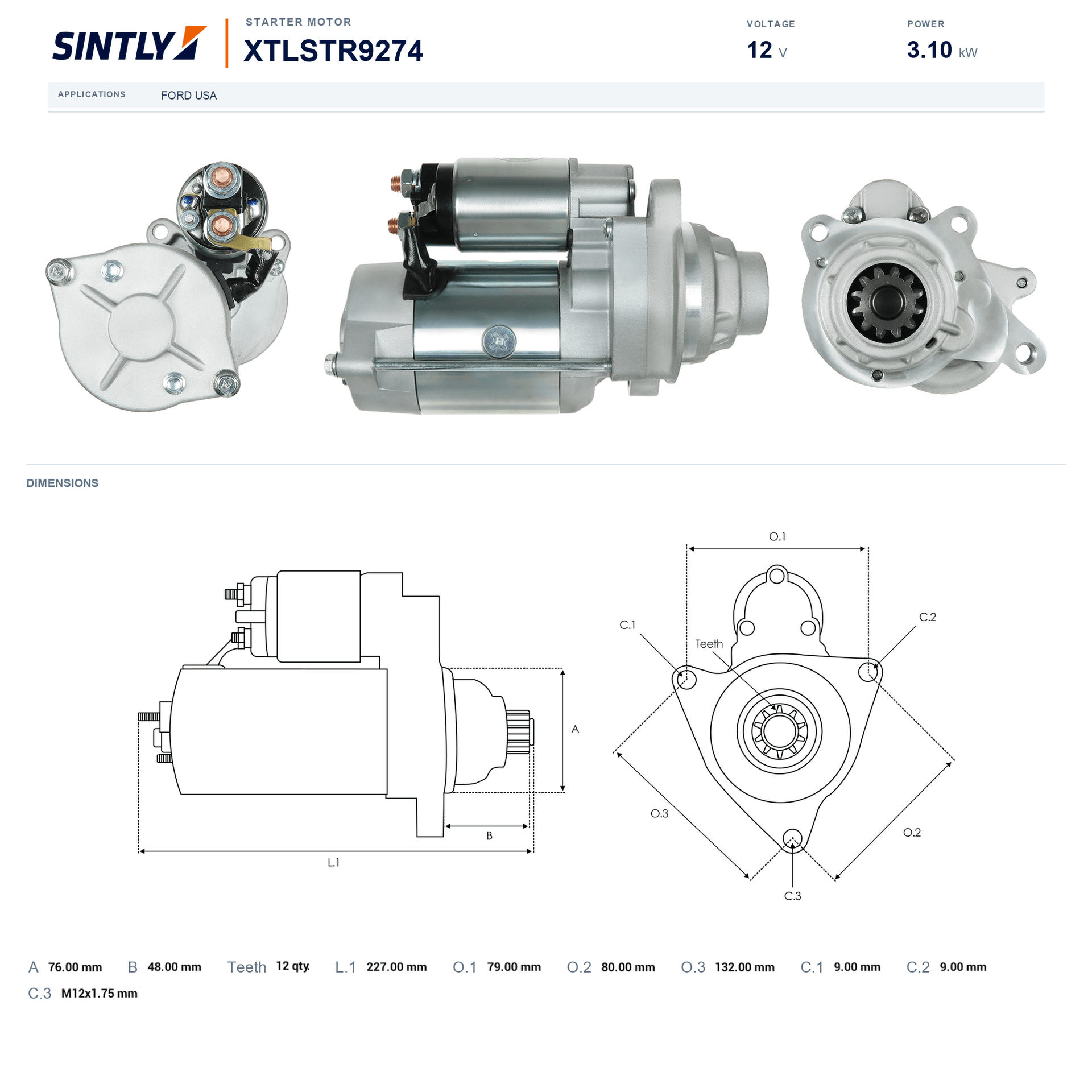 Starter XTLSTR9274