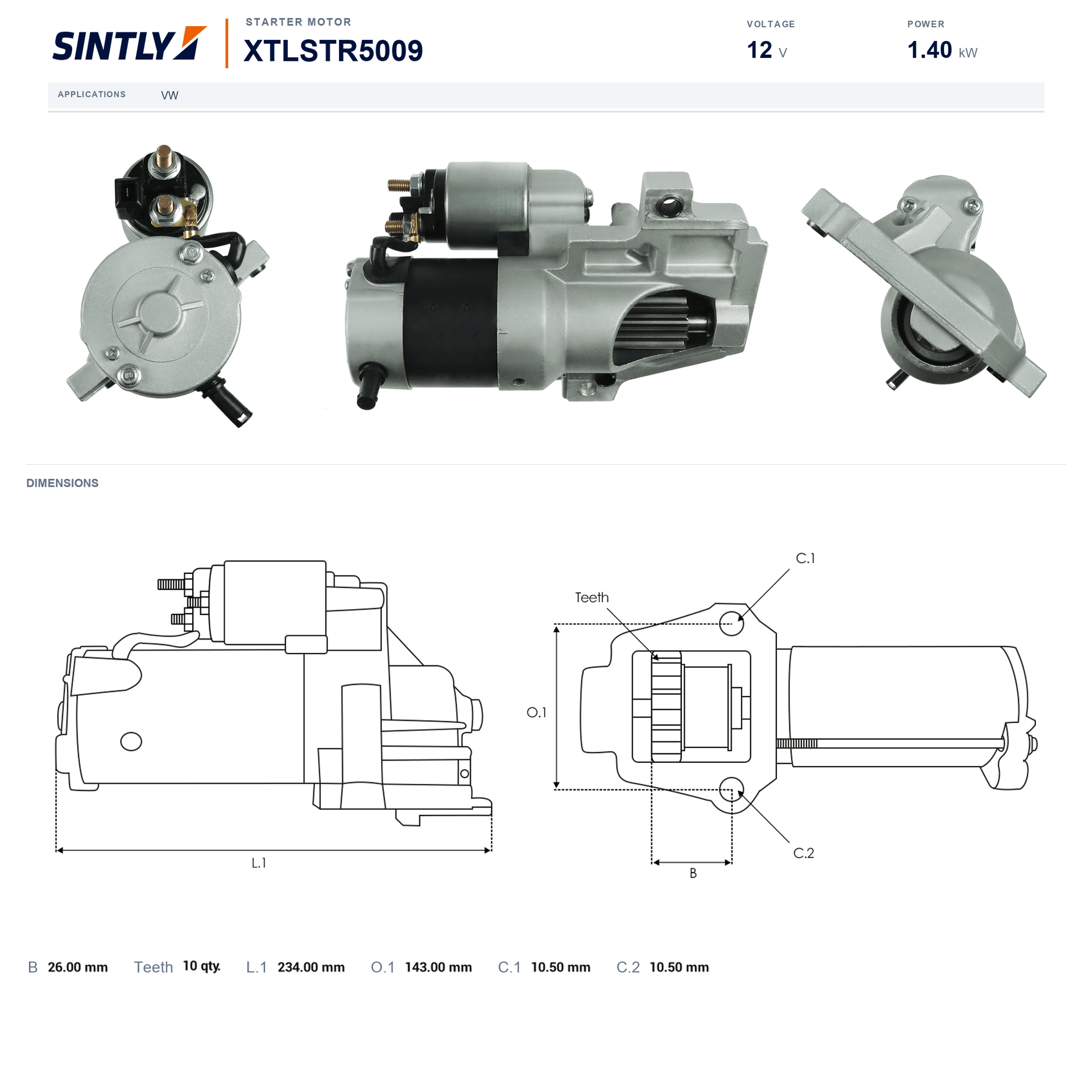 Starter XTLSTR5009
