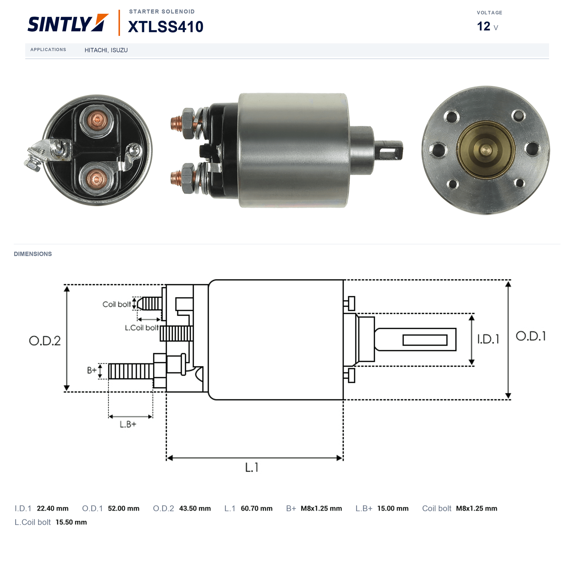Starter Solenoid XTLSS410
