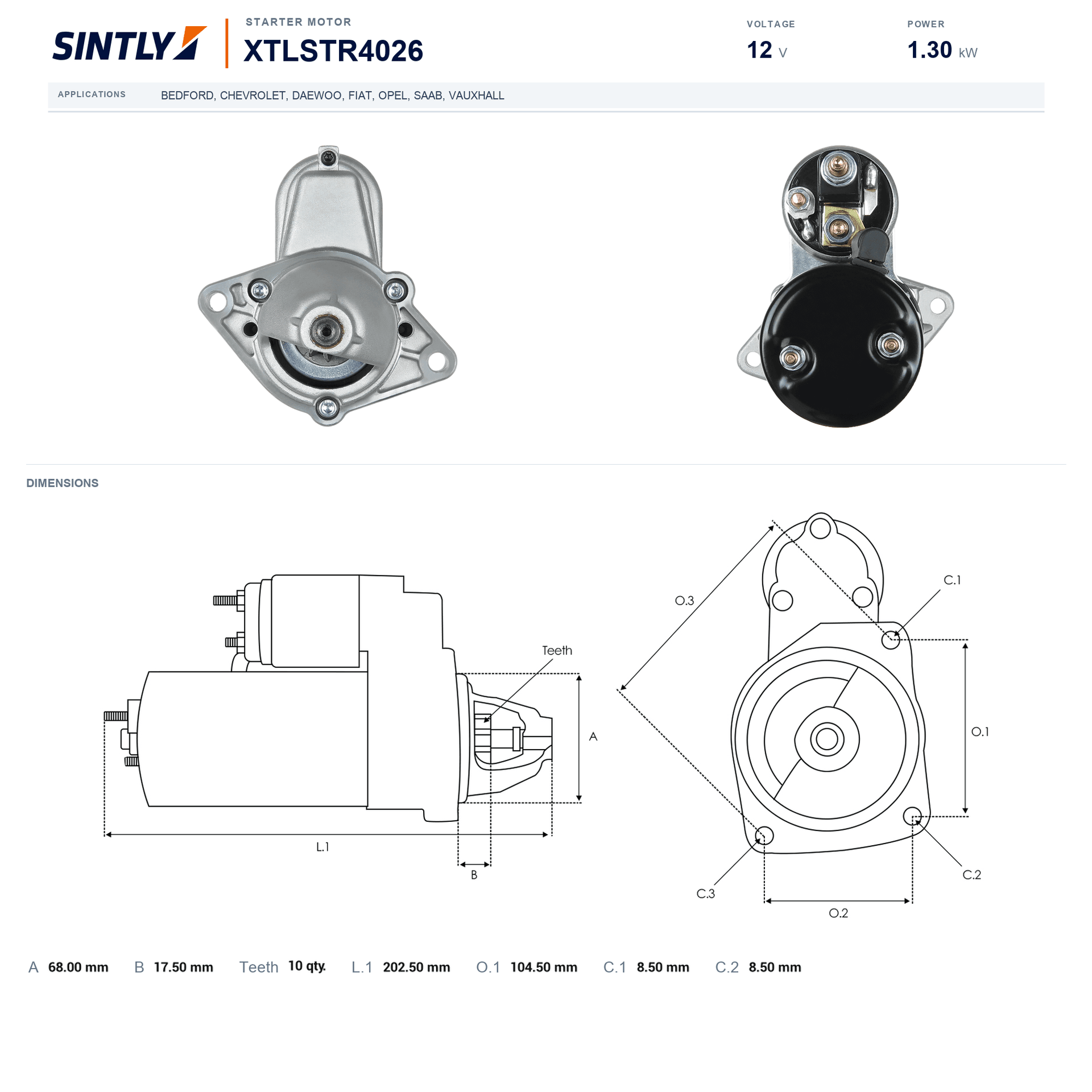 Motor de arranque XTLSTR4026