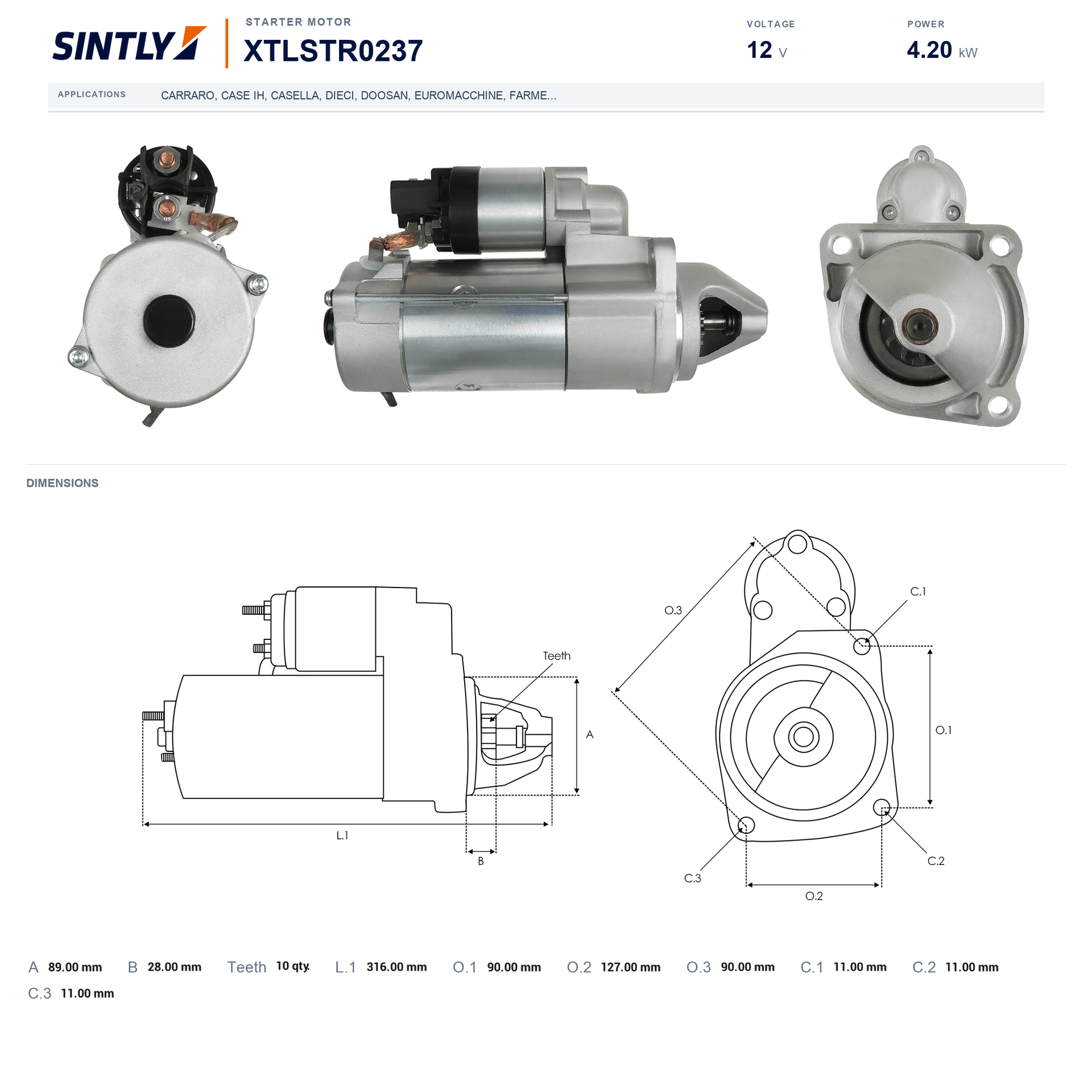 Motor de arranque XTLSTR0237