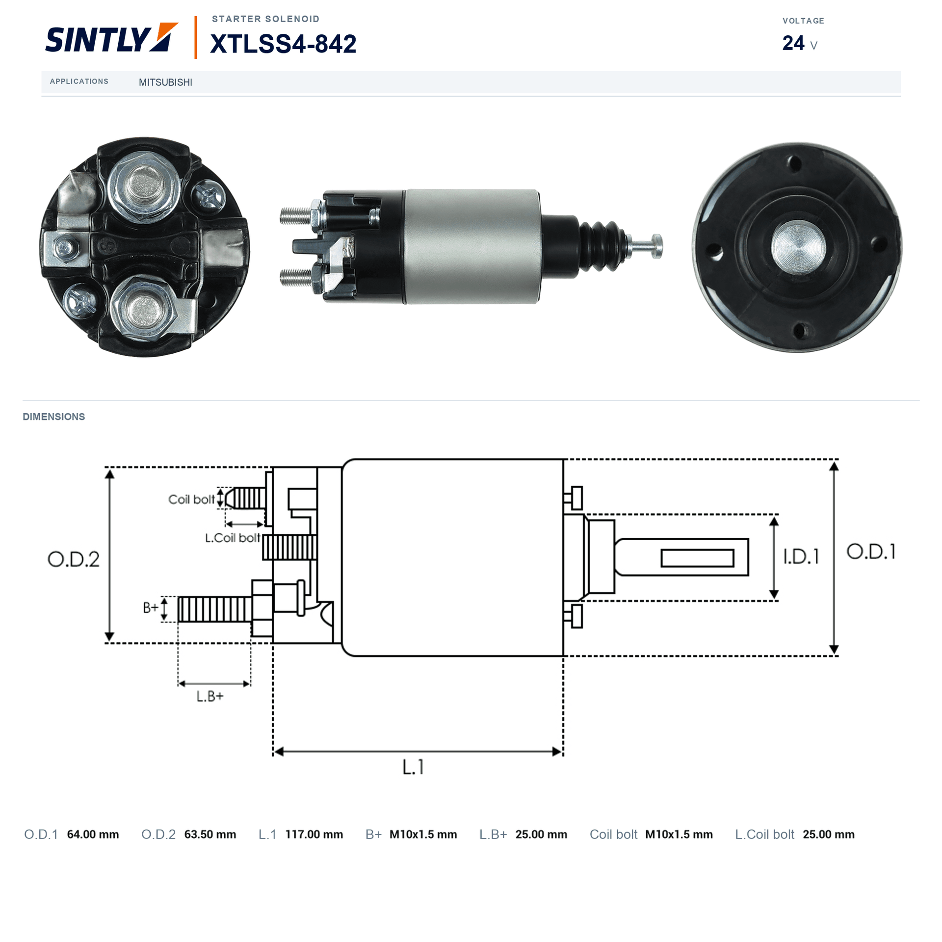 Starter Solenoid XTLSS4-842