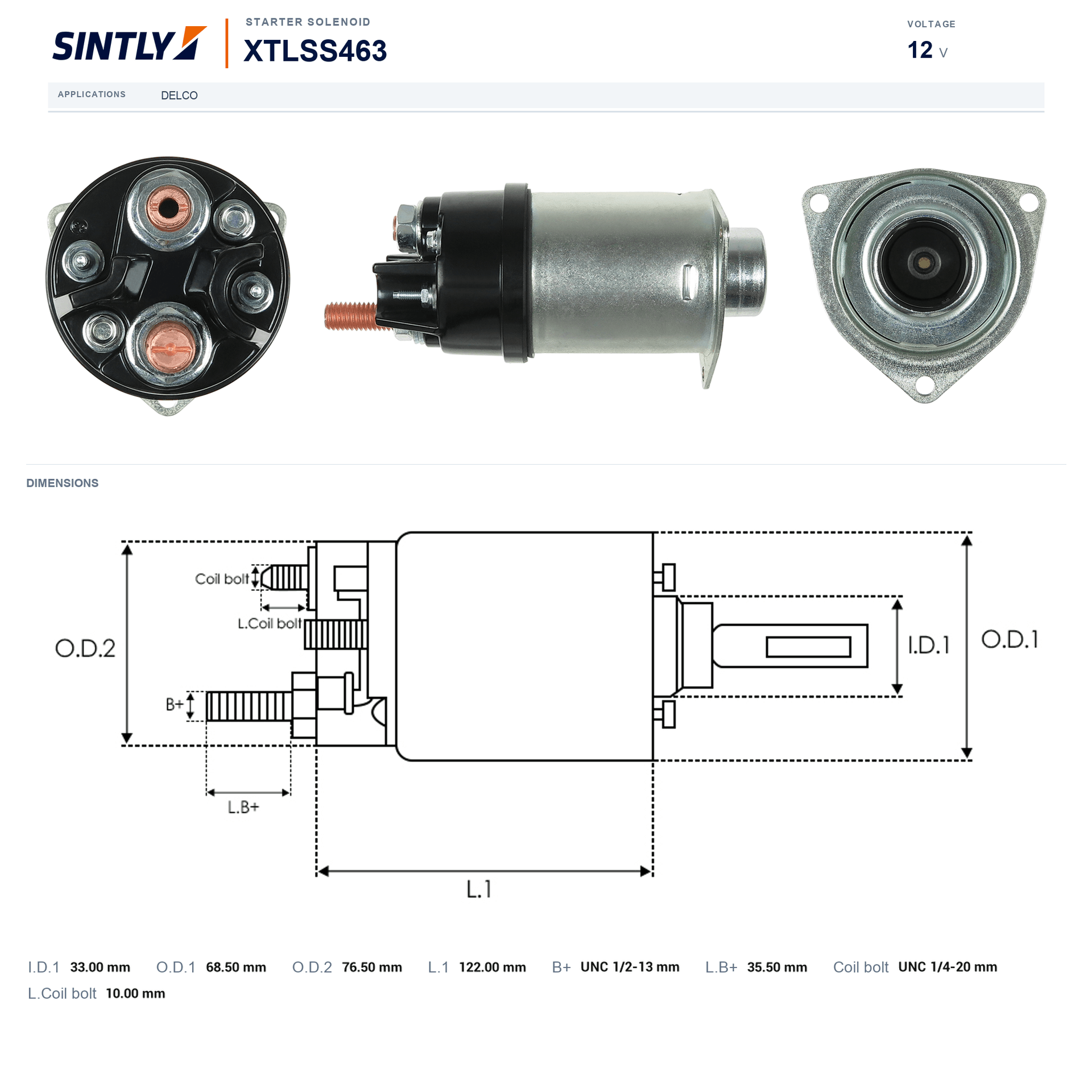 Starter Solenoid XTLSS463
