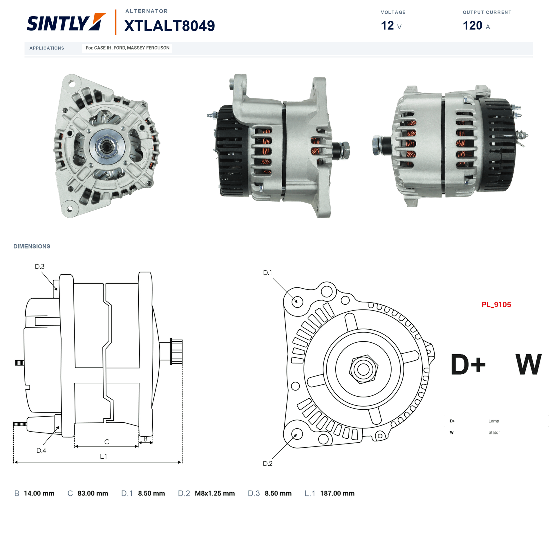 Alternator XTLALT8049