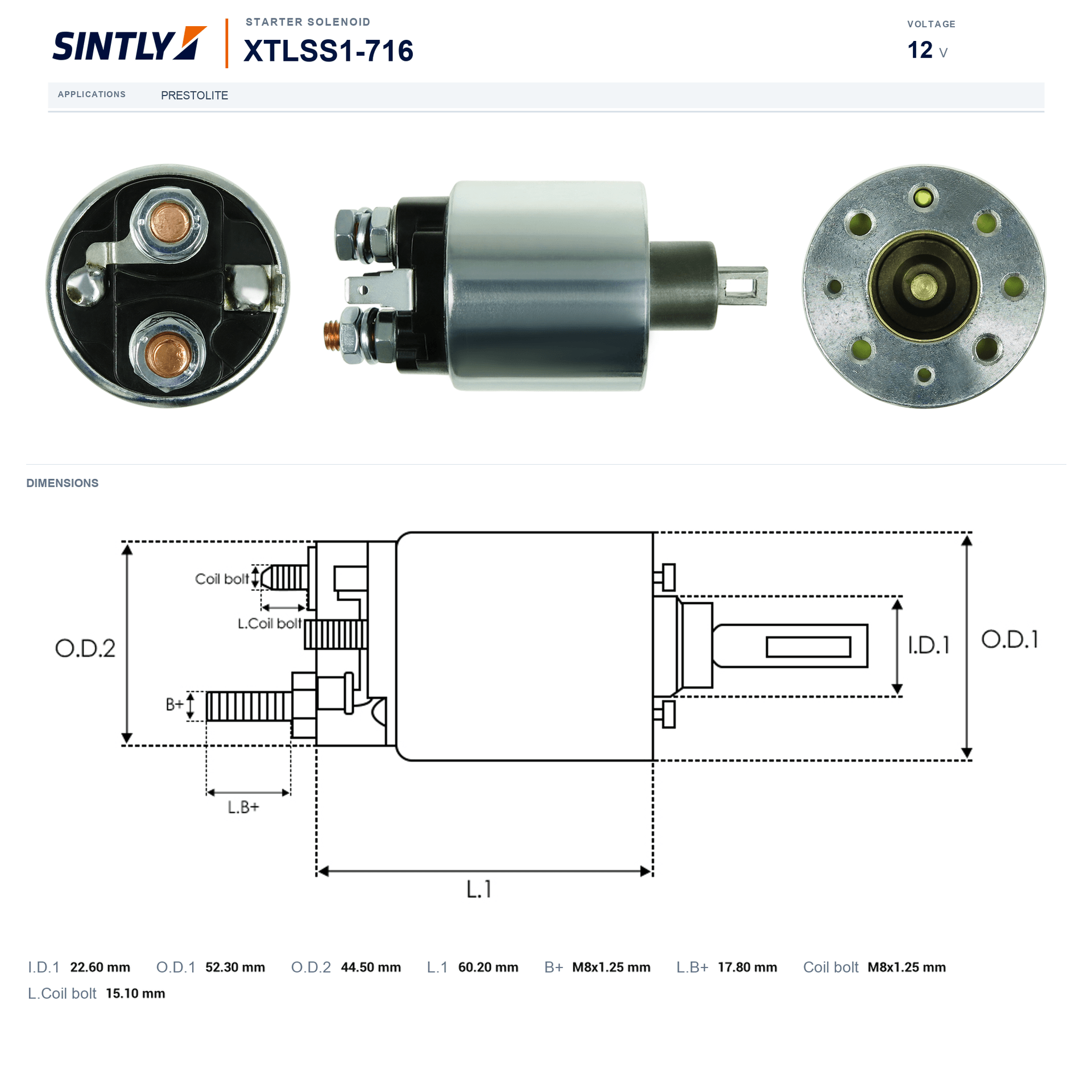 Starter Solenoid XTLSS1-716