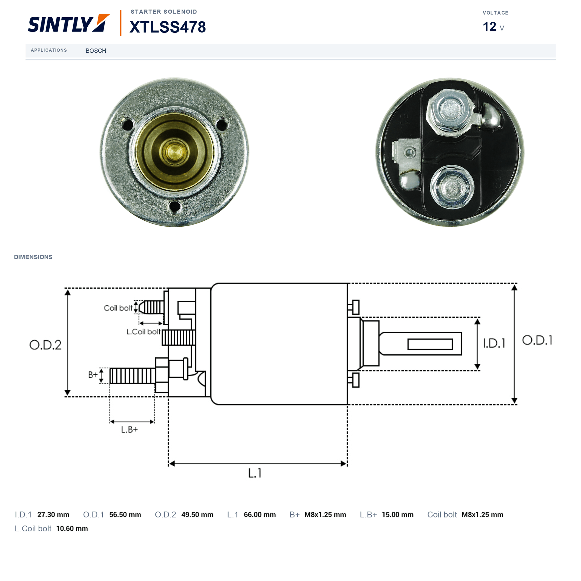 Starter Solenoid XTLSS478