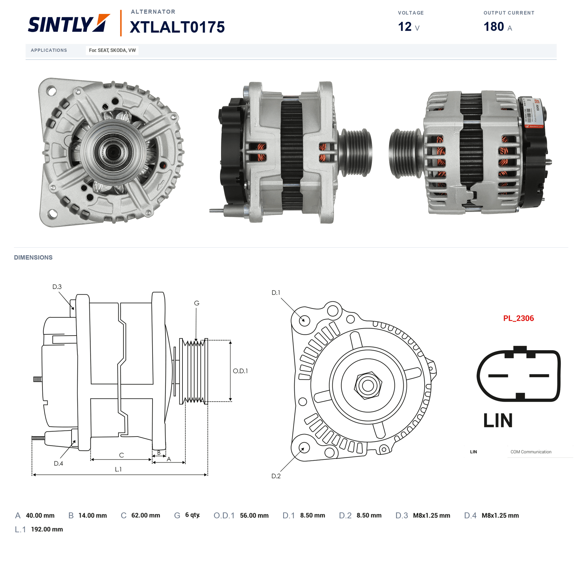 Alternator XTLALT0175