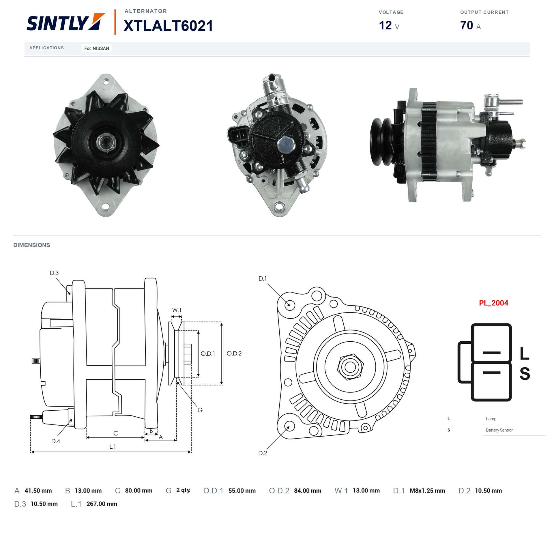 Alternator XTLALT6021