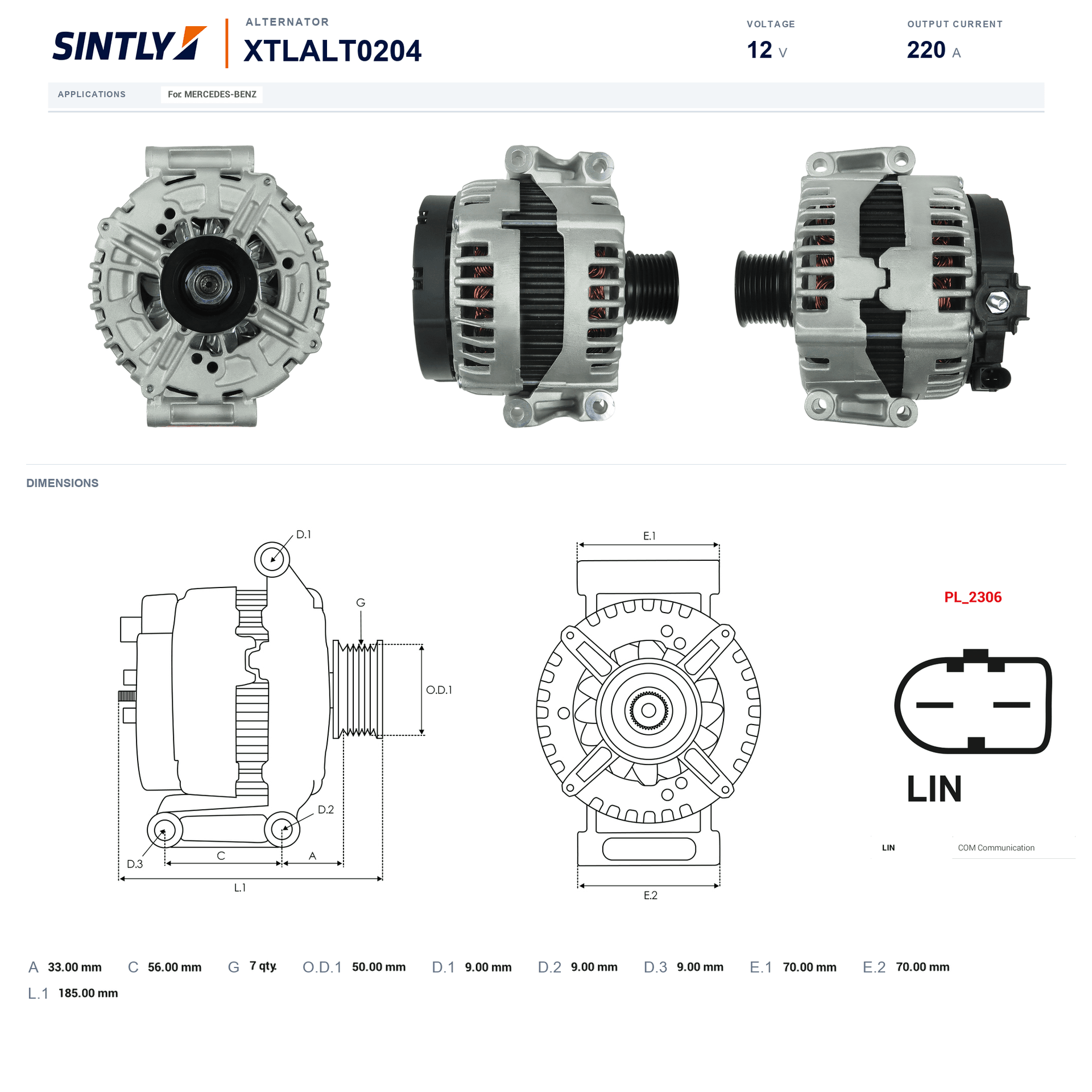 Alternator XTLALT0204
