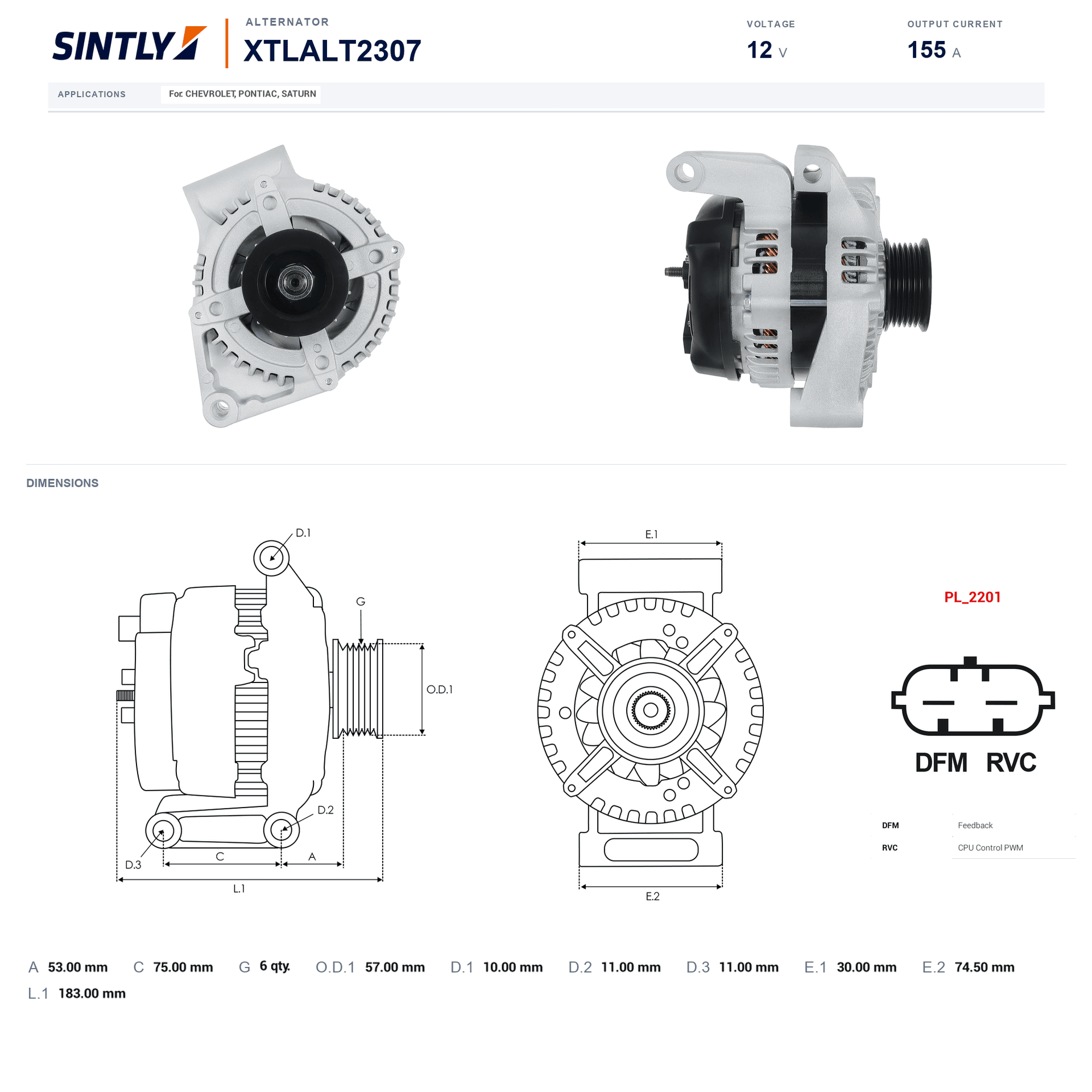 Alternator XTLALT2307