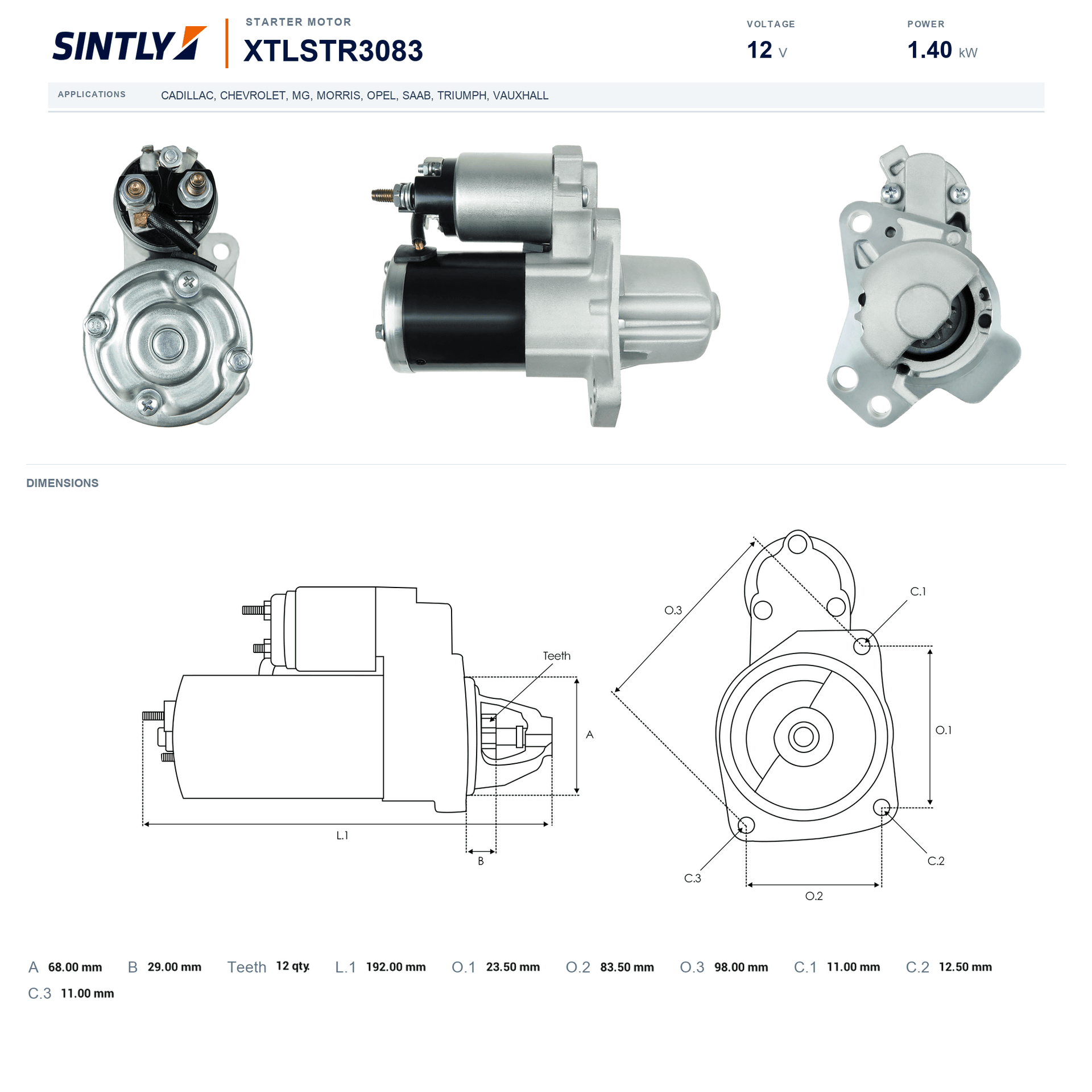 Starter XTLSTR3083