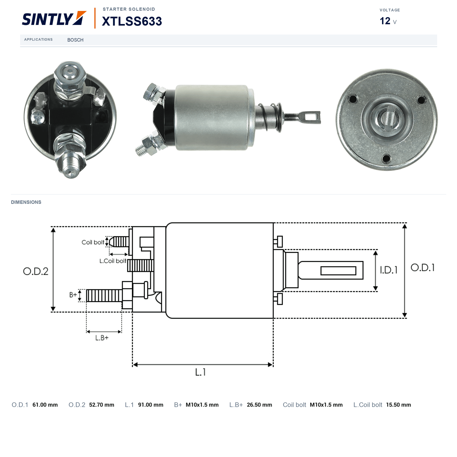 Starter Solenoid XTLSS633
