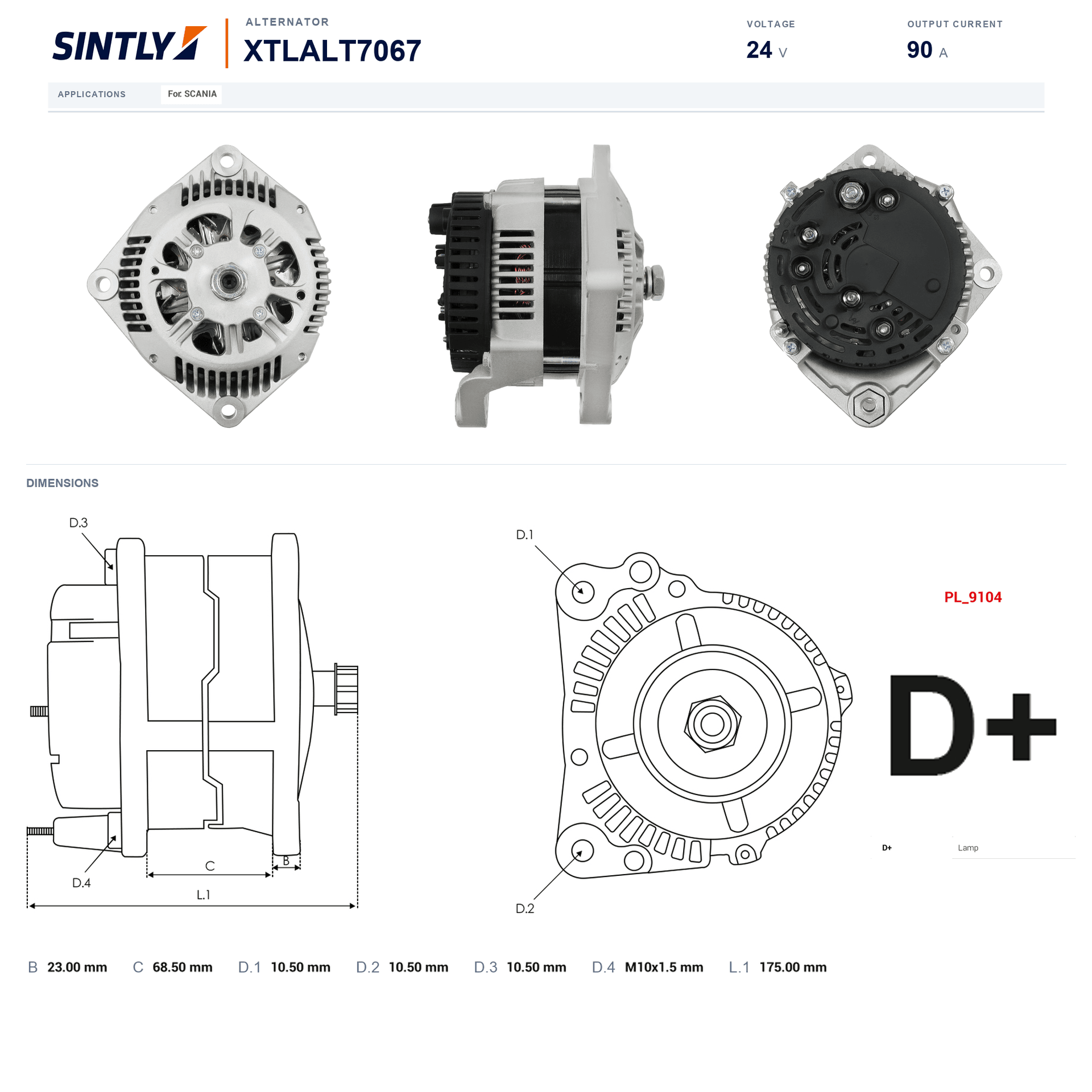 Alternator XTLALT7067