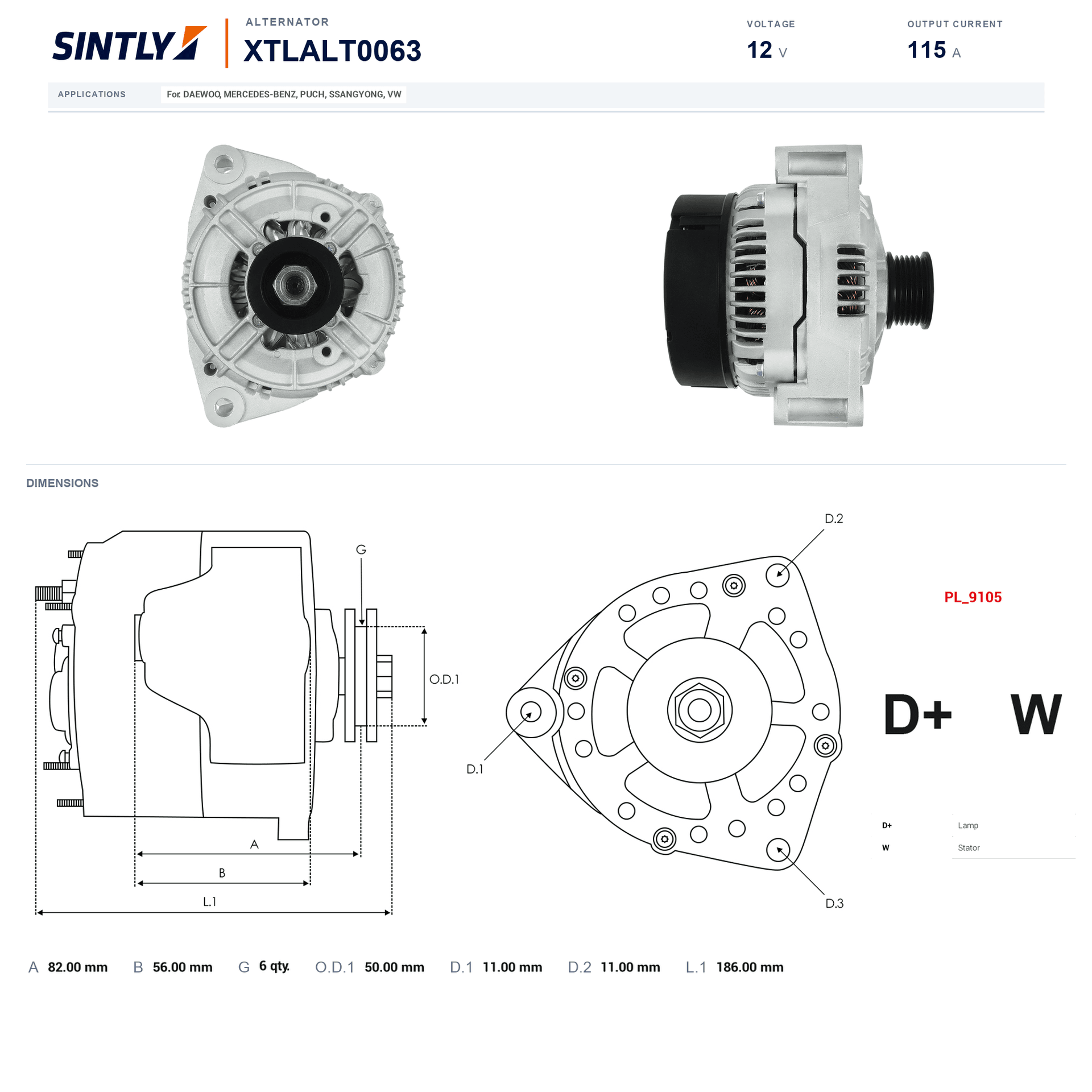 Alternator XTLALT0063