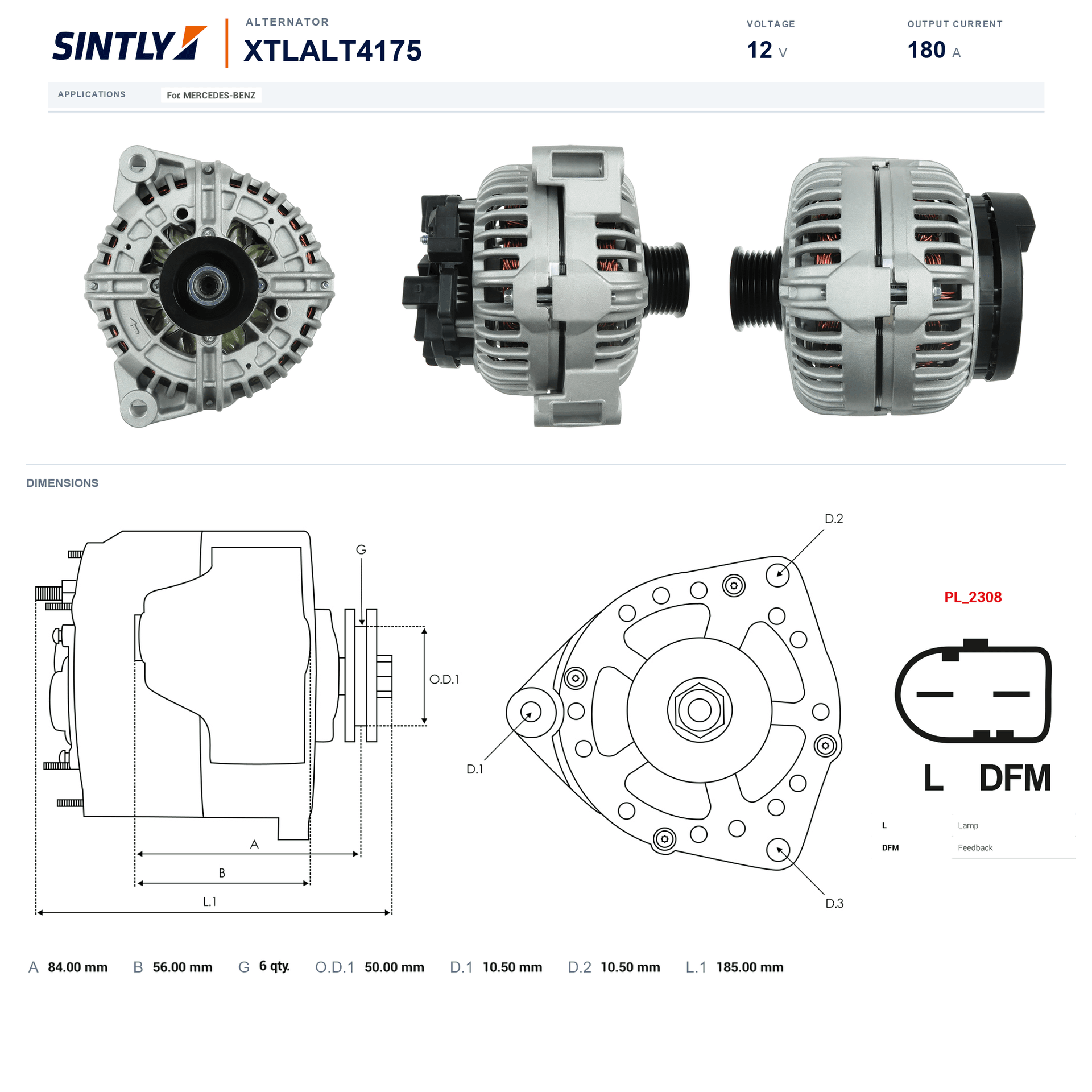 Alternator XTLALT4175