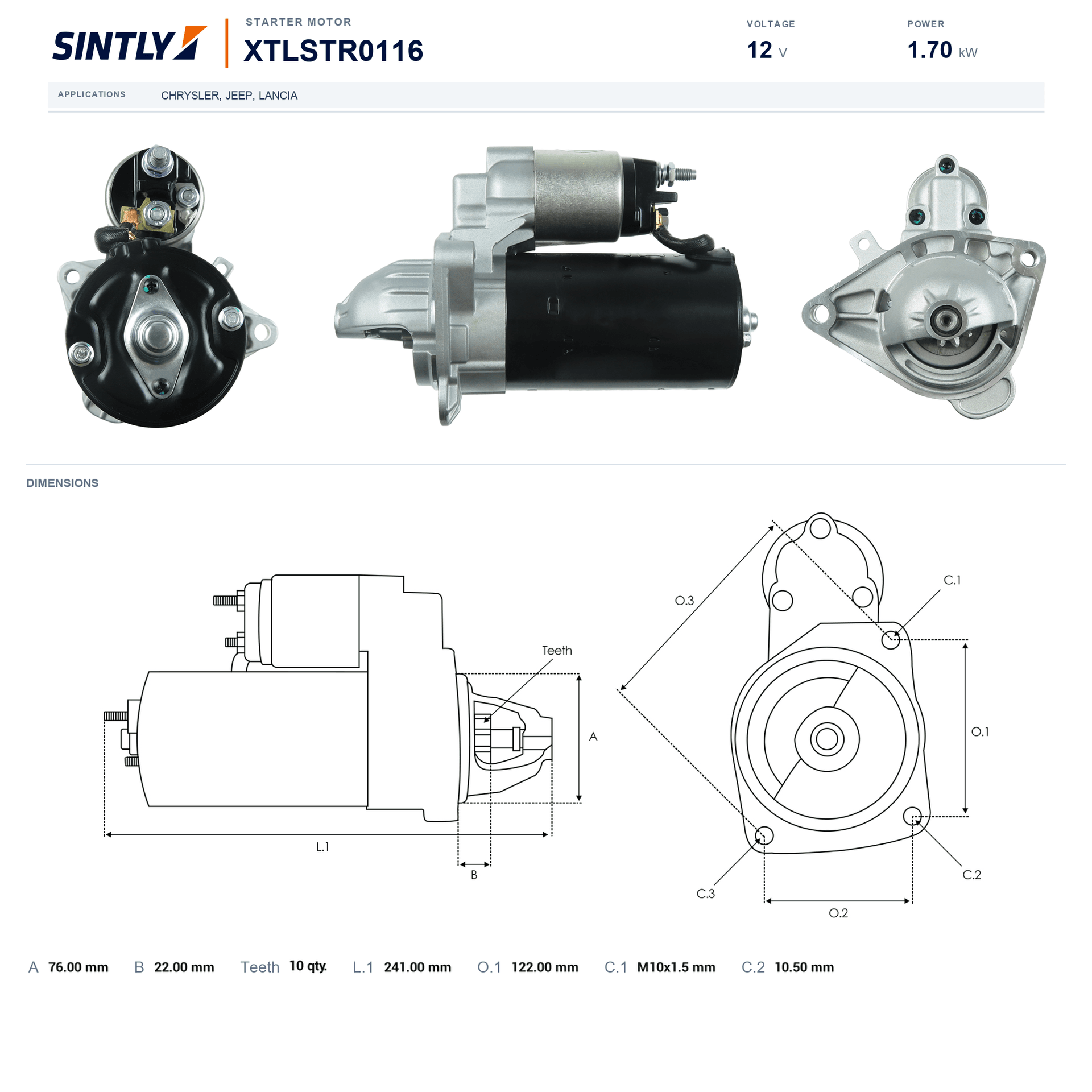 Starter XTLSTR0116