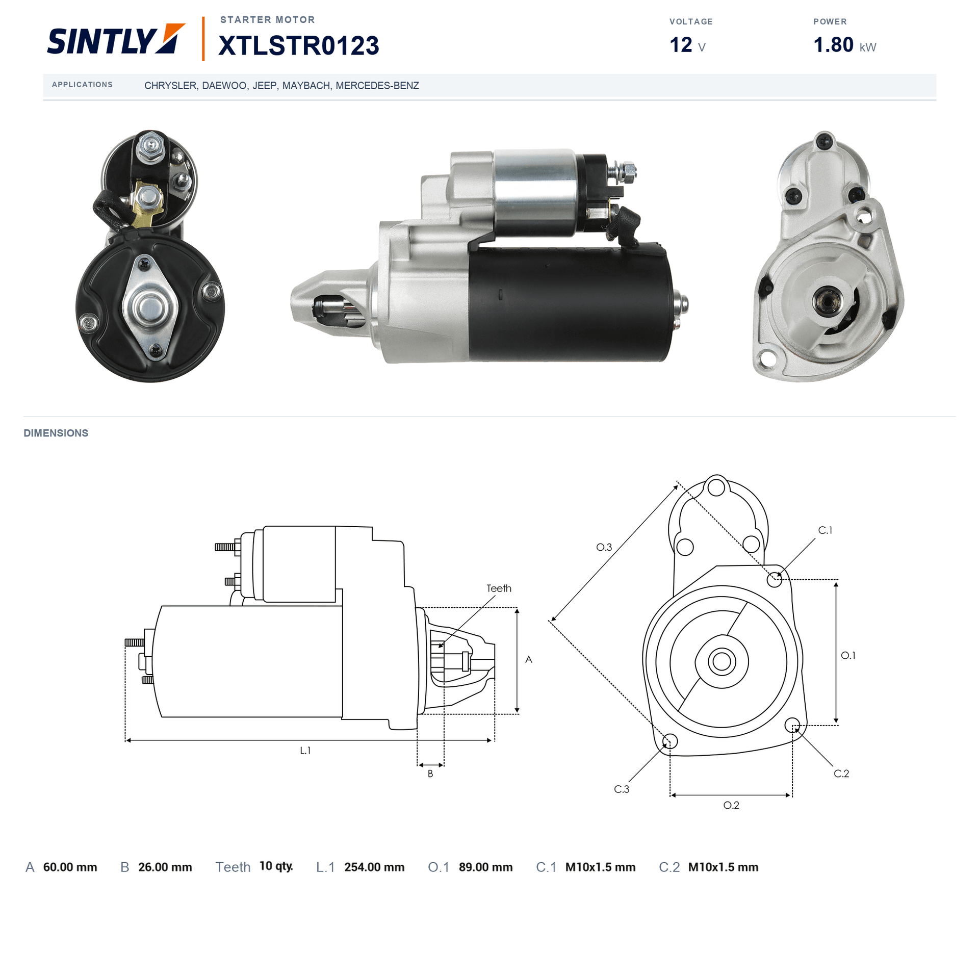 Starter XTLSTR0123