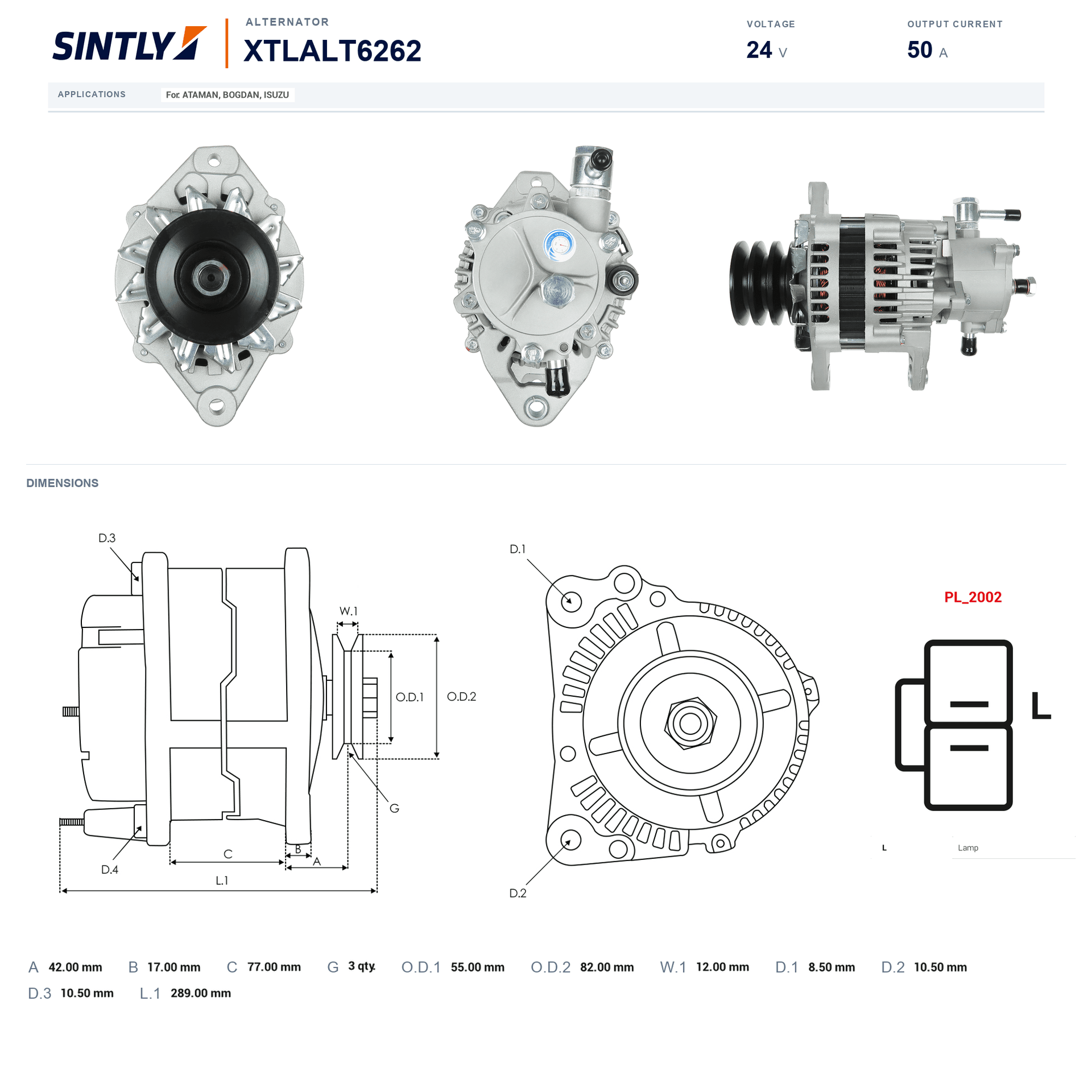 Alternator XTLALT6262