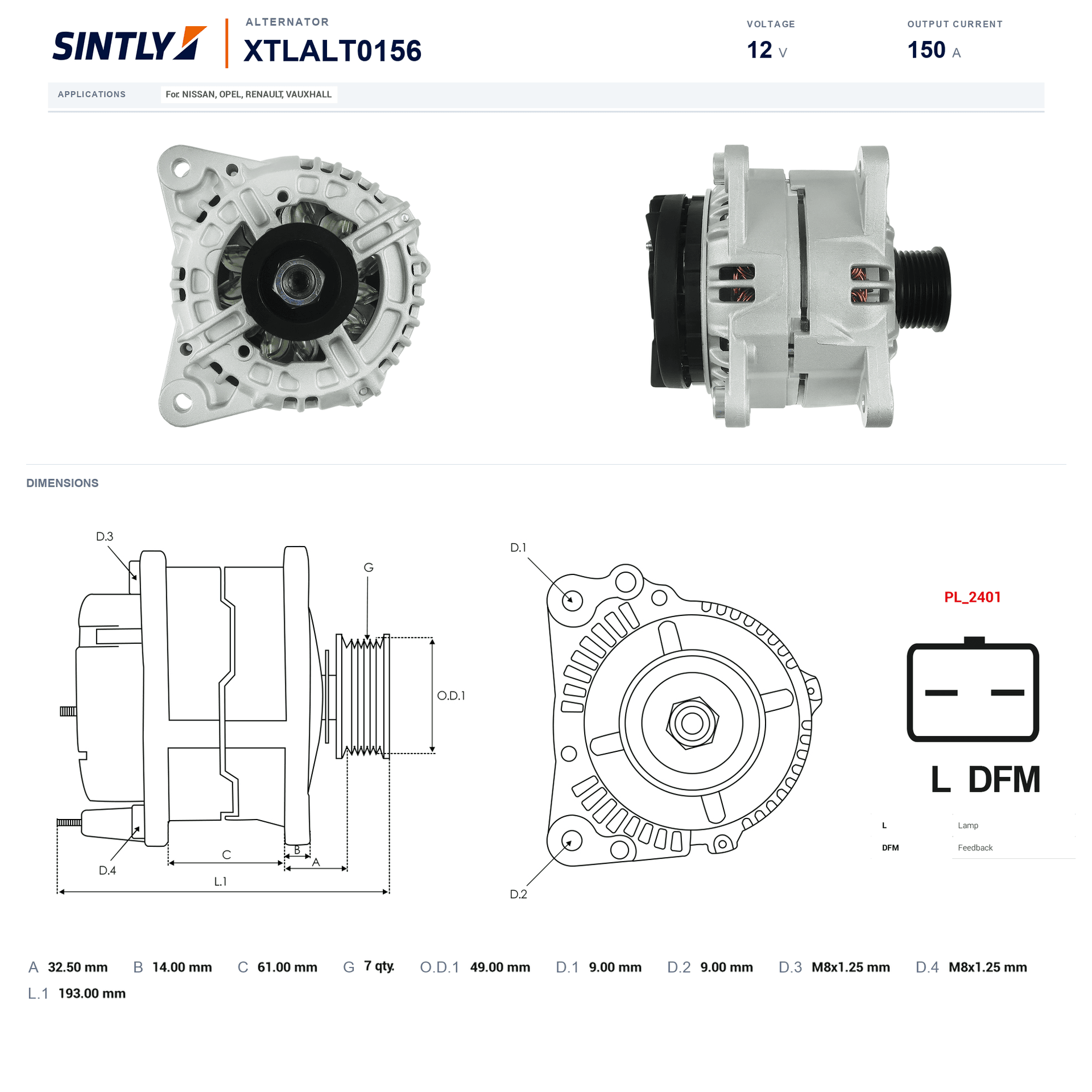 Alternator XTLALT0156