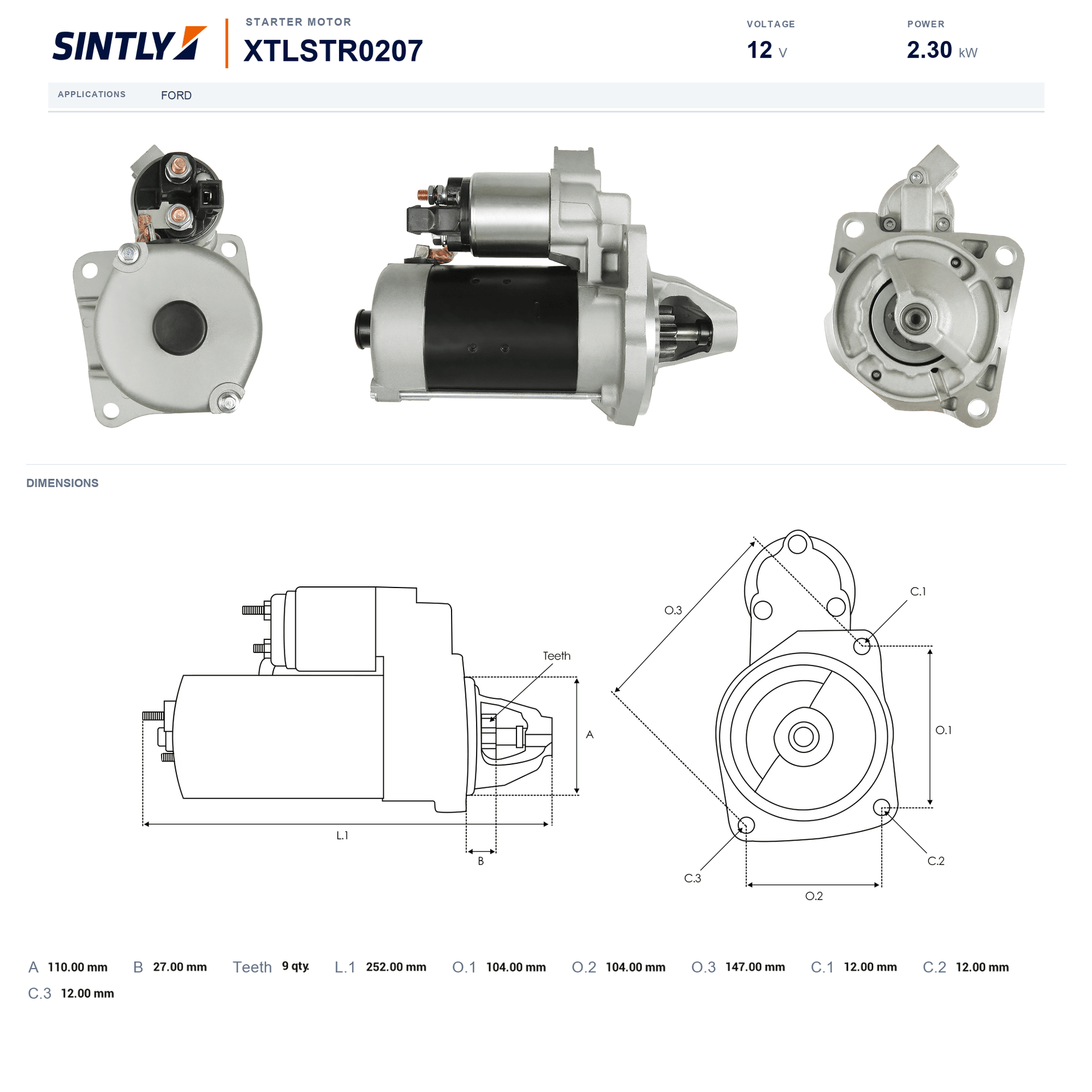 Starter XTLSTR0207