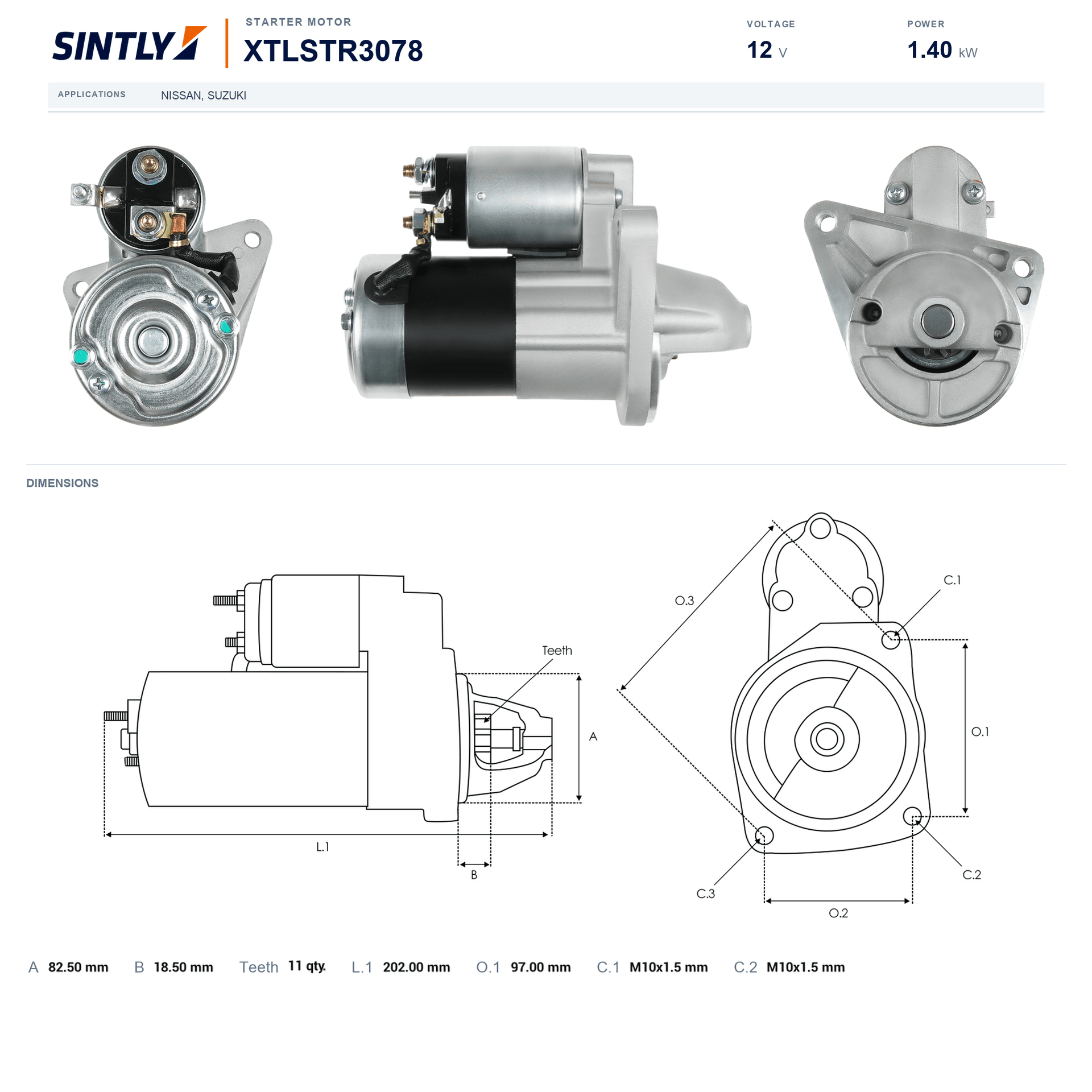 Starter XTLSTR3078