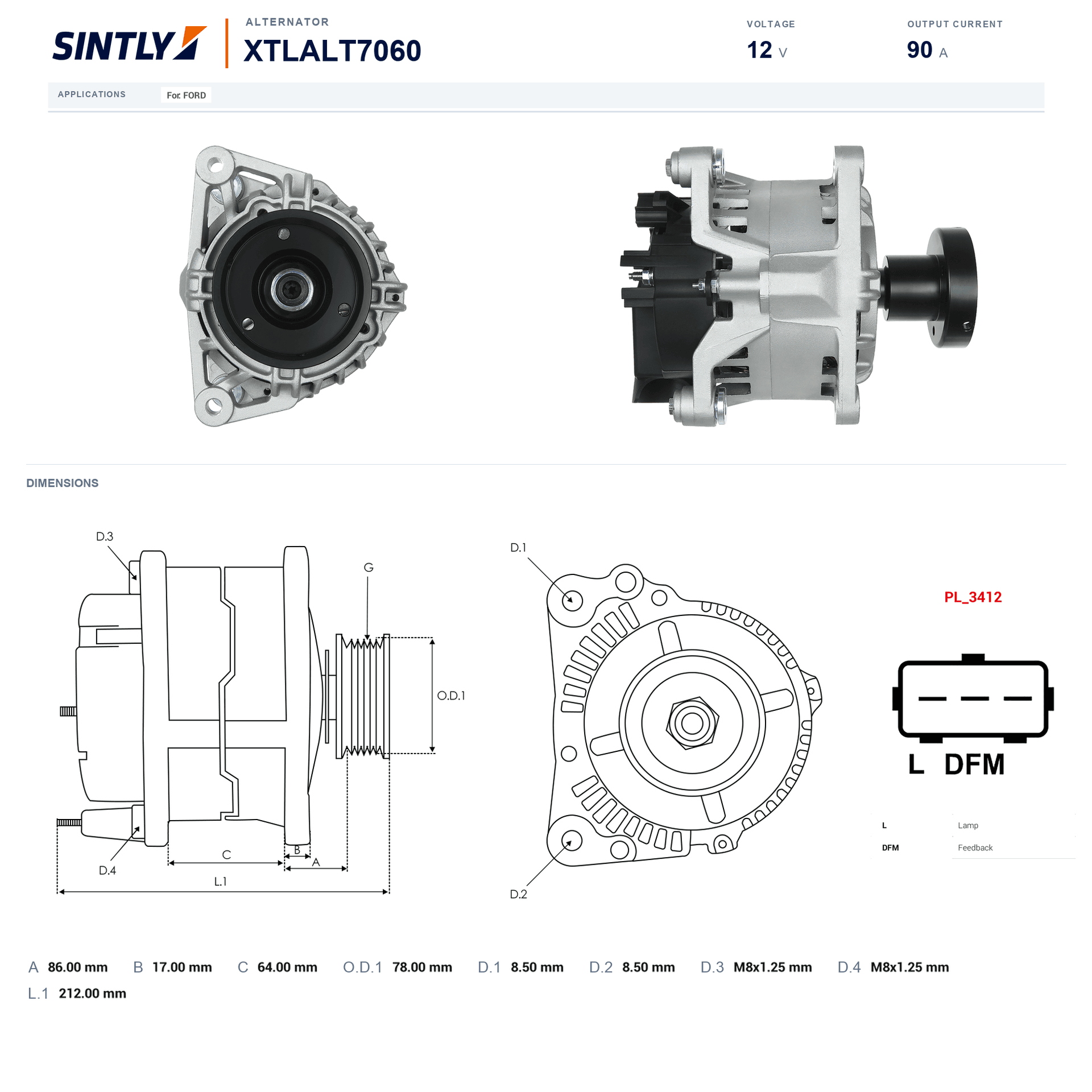 Alternator XTLALT7060