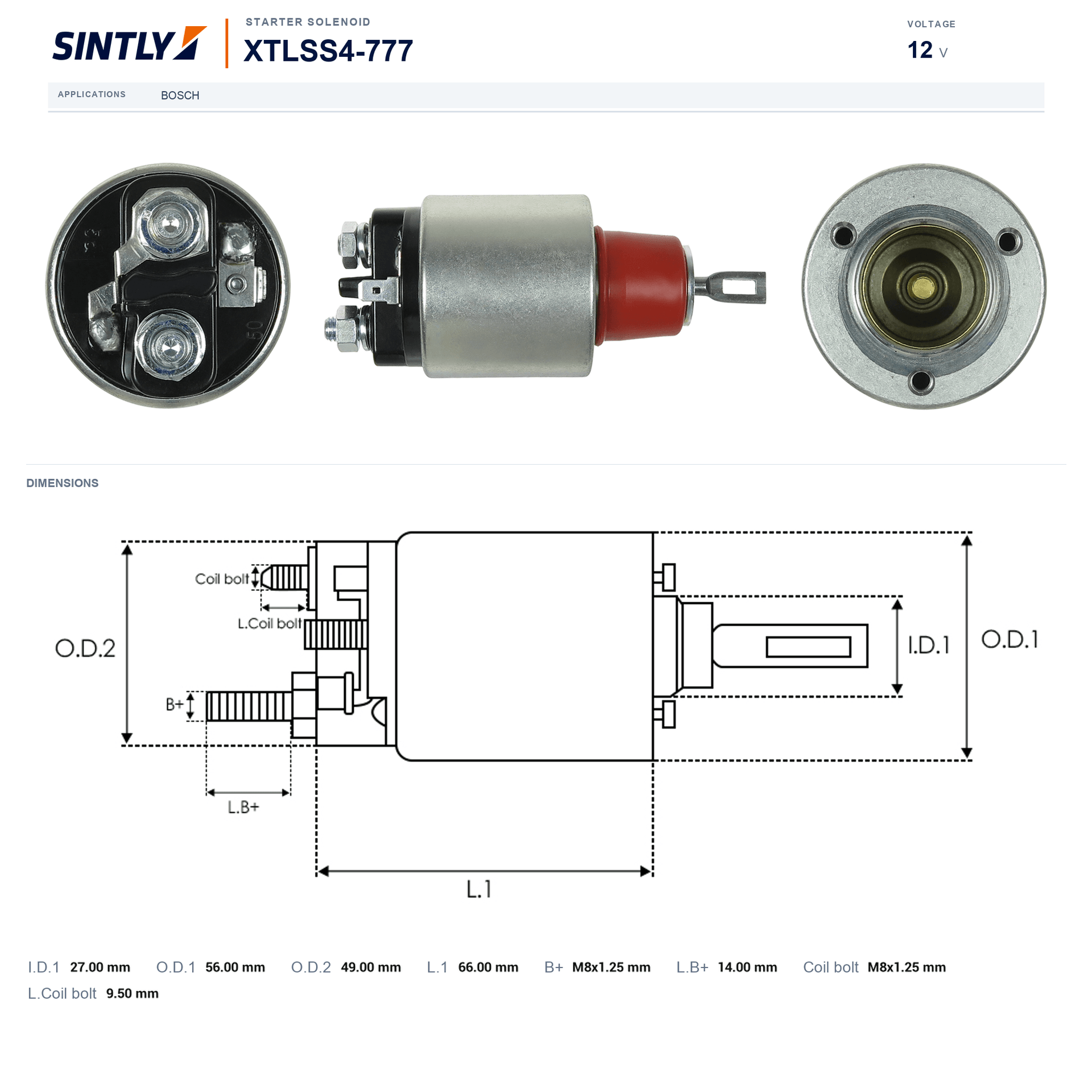 Starter Solenoid XTLSS4-777