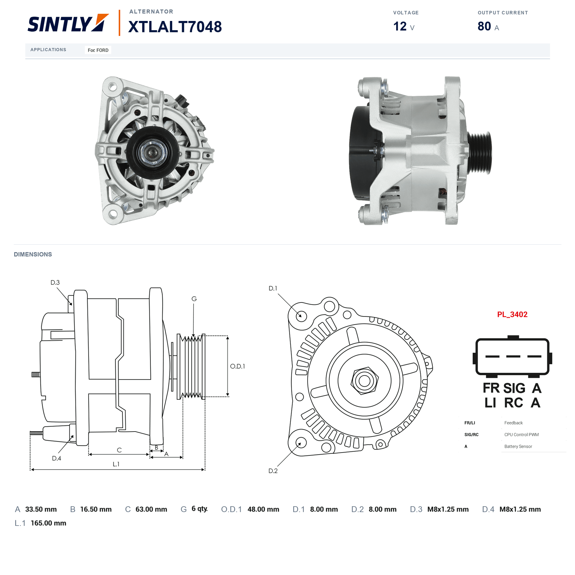 Alternator XTLALT7048