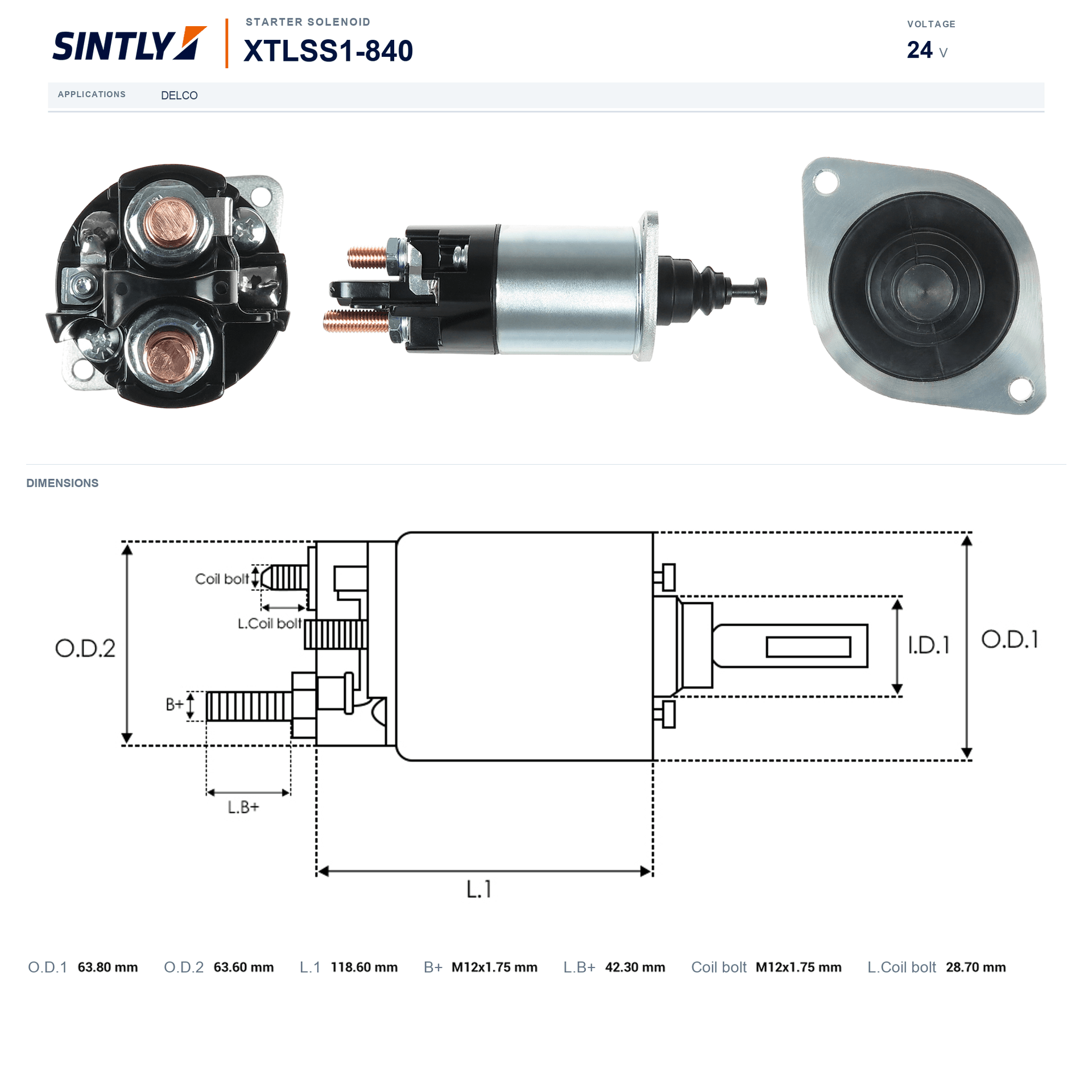 Starter Solenoid XTLSS1-840