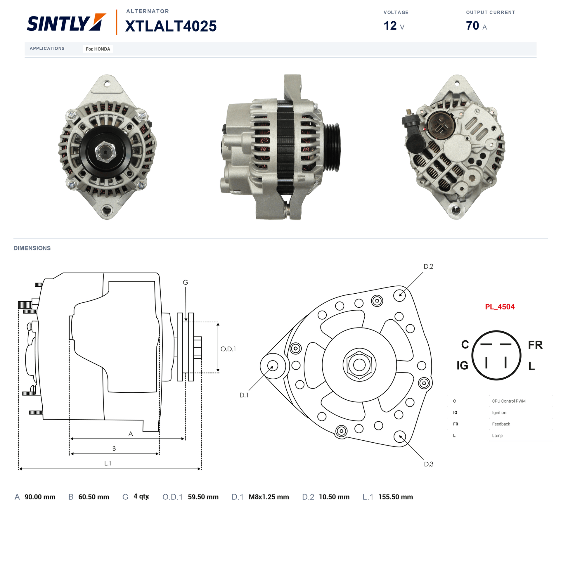 Alternator XTLALT4025
