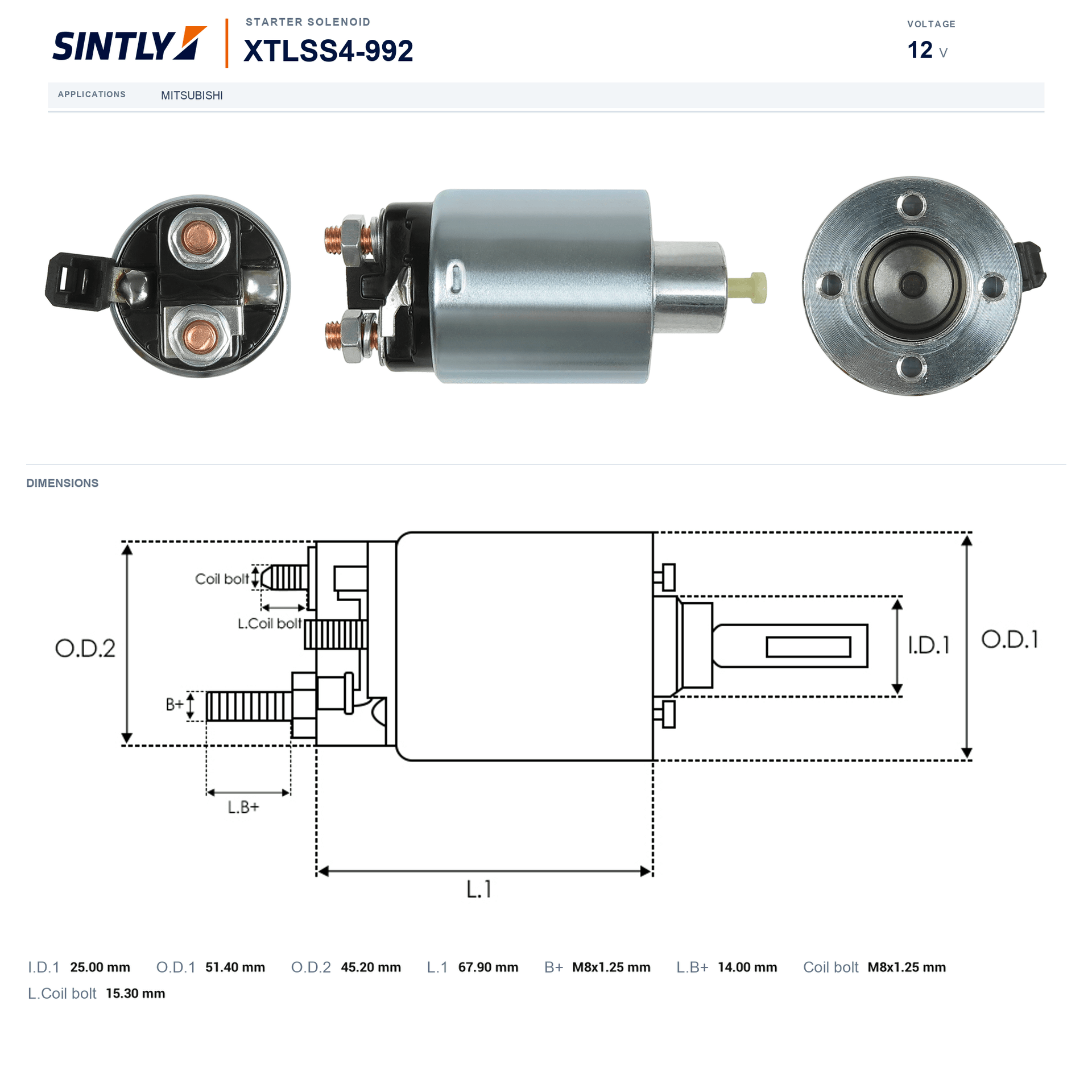 Starter Solenoid XTLSS4-992