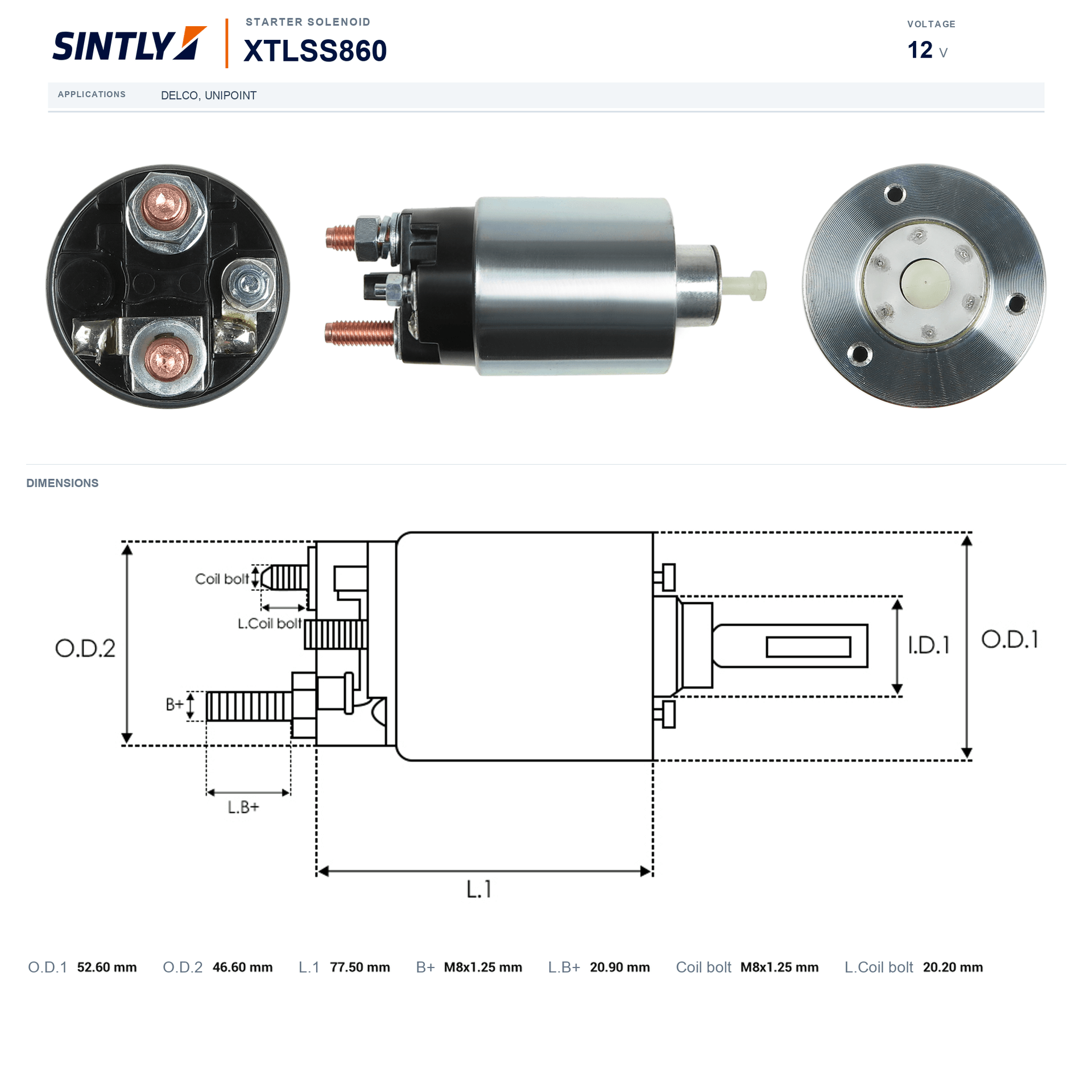 Starter Solenoid XTLSS860