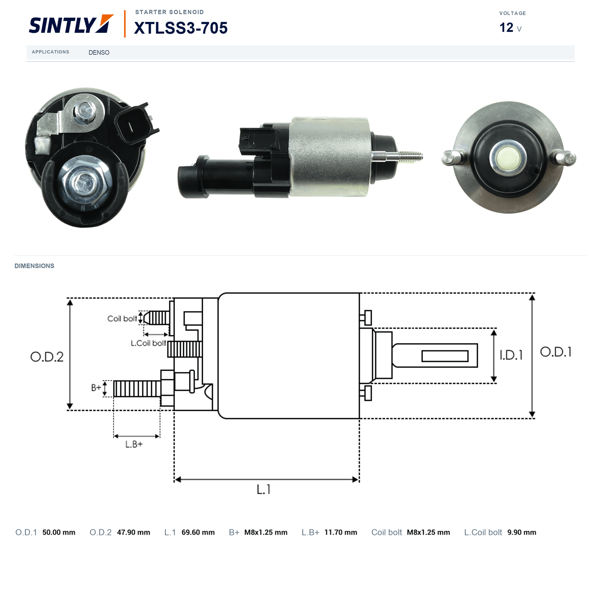 Starter Solenoid XTLSS3-705