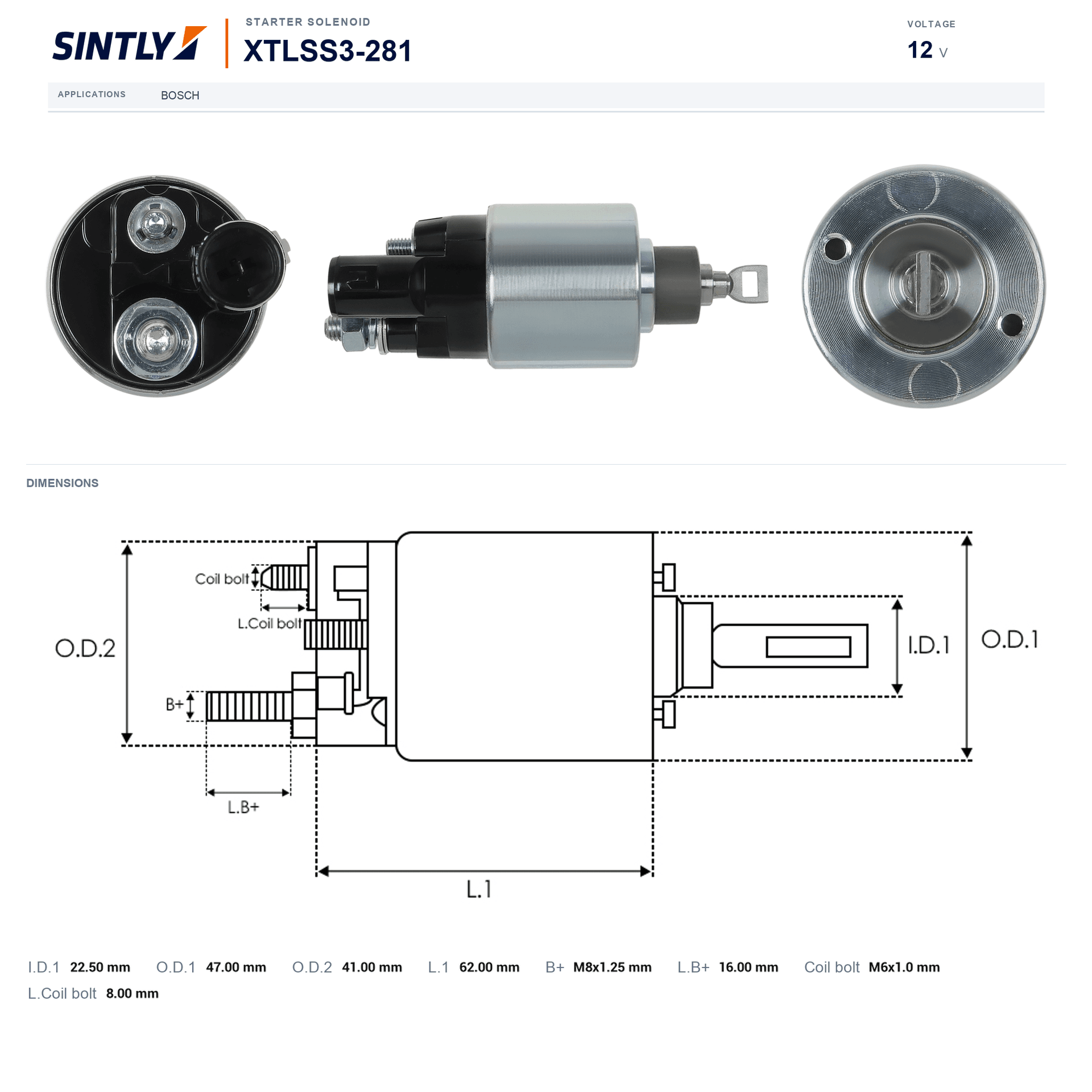 Starter Solenoid XTLSS3-281