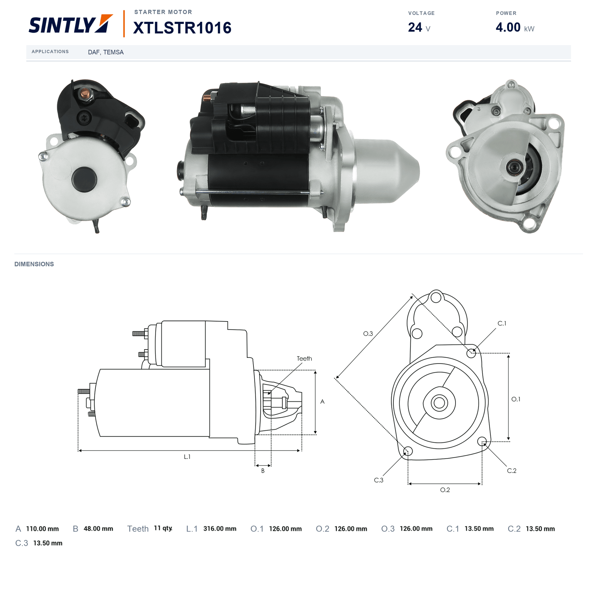 Starter XTLSTR1016
