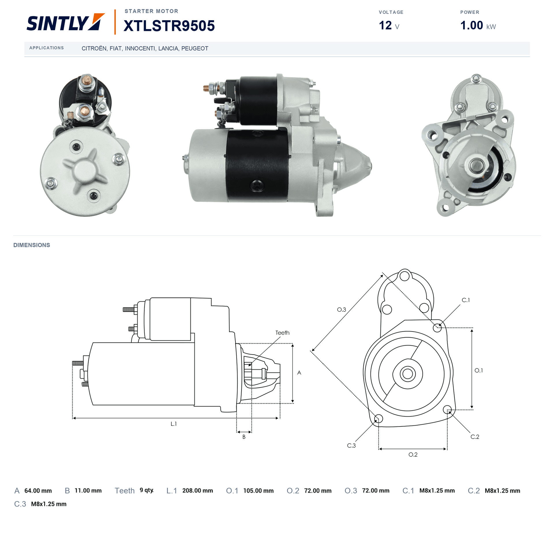 Starter XTLSTR9505
