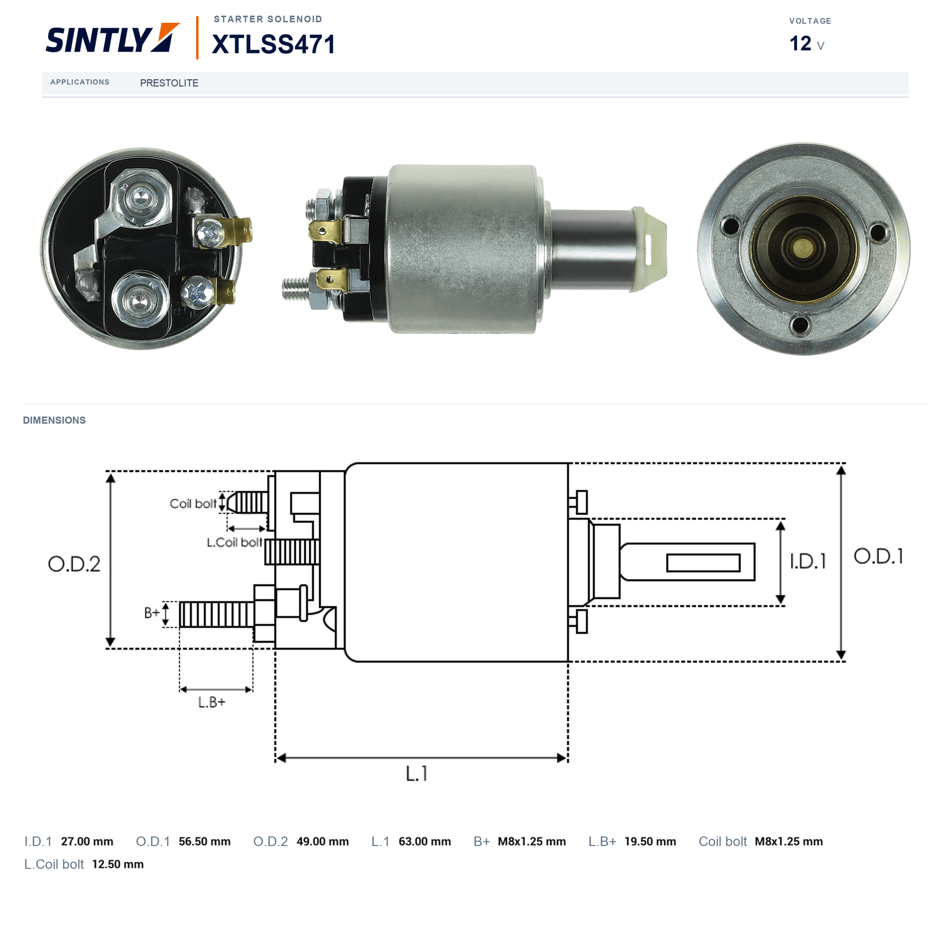Starter Solenoid XTLSS471