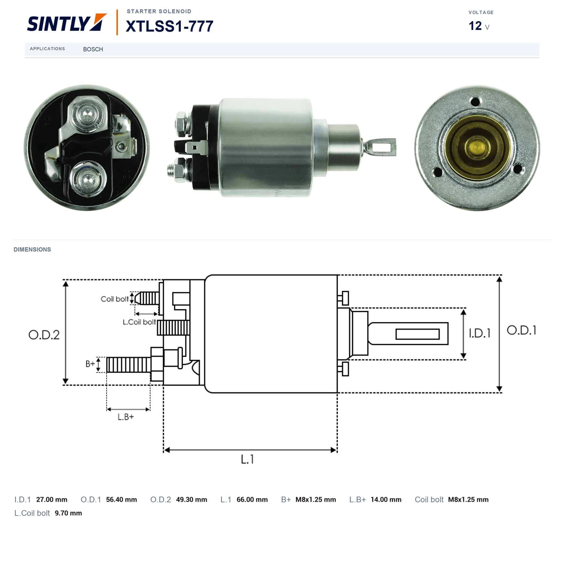Starter Solenoid XTLSS1-777