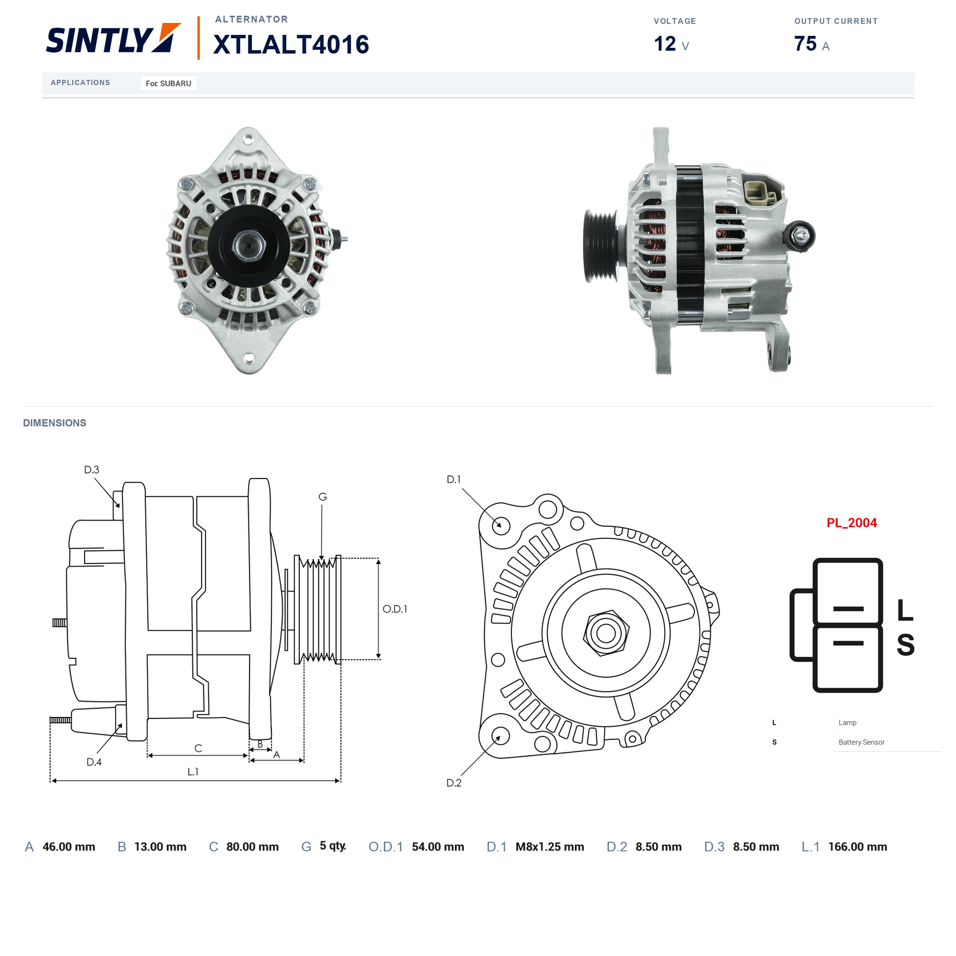 Alternator XTLALT4016