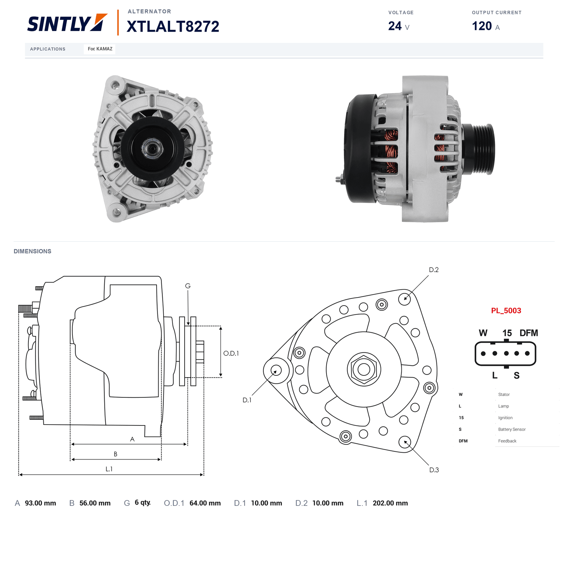 Alternator XTLALT8272