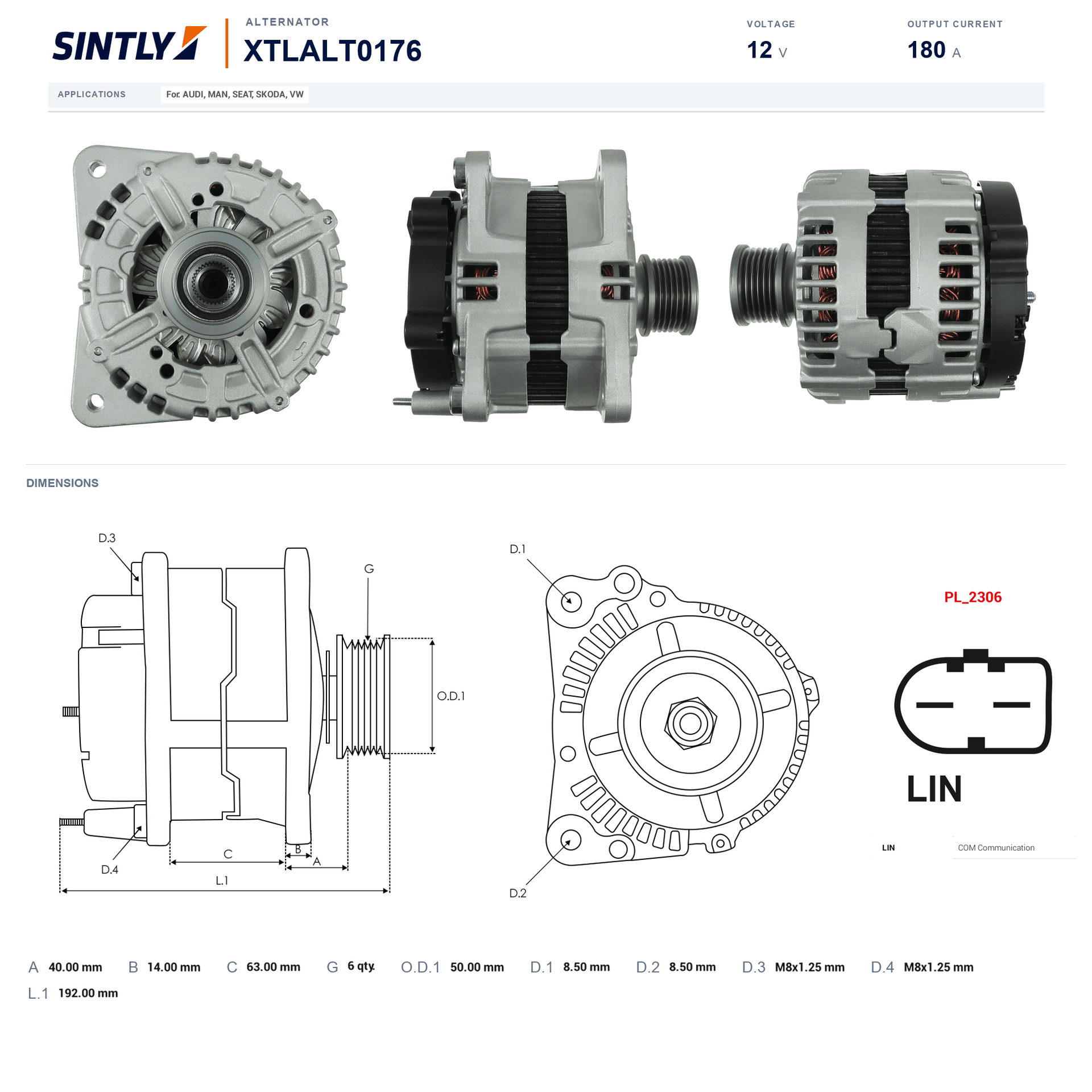 Alternator XTLALT0176
