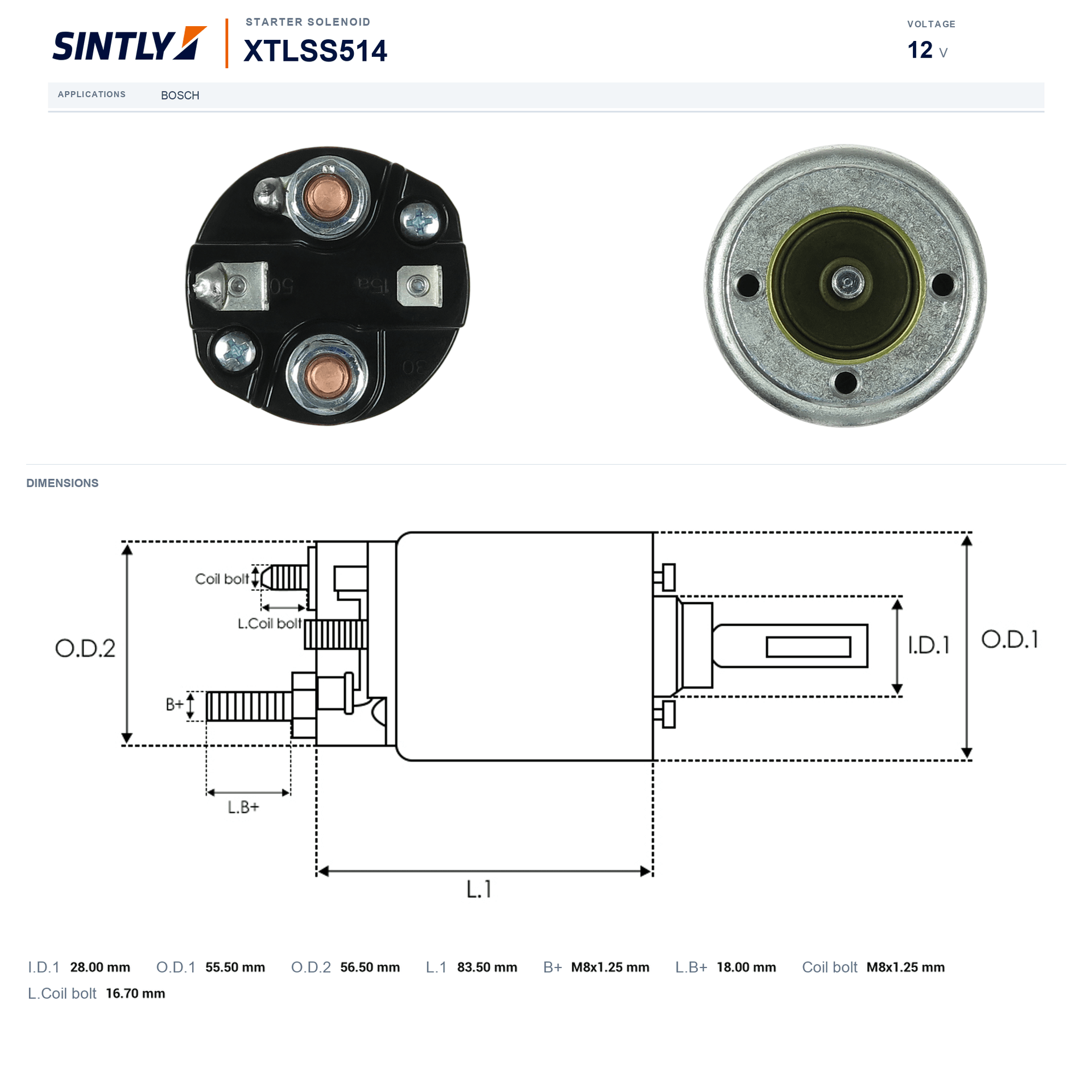 Starter Solenoid XTLSS514