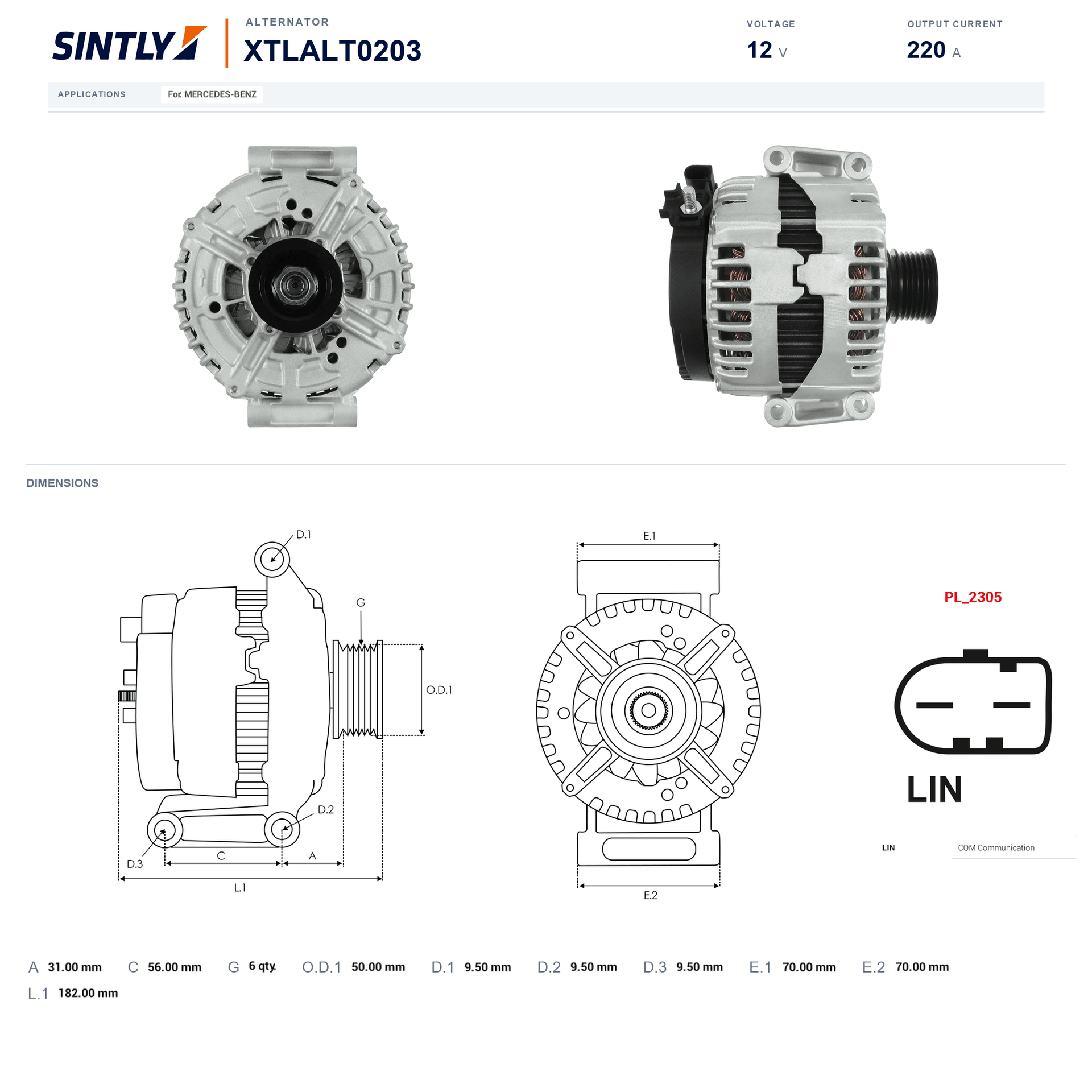Alternator XTLALT0203