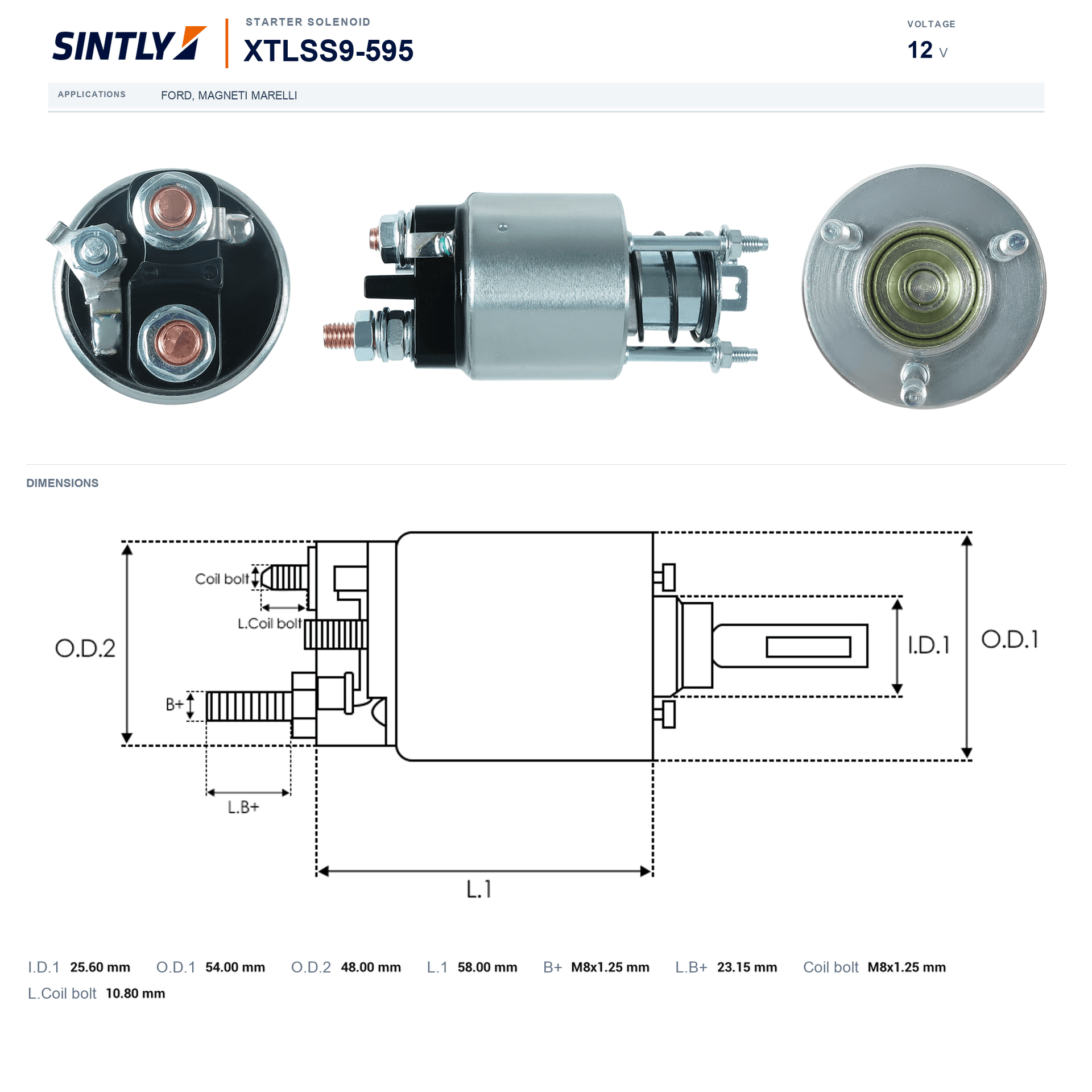 Starter Solenoid XTLSS9-595