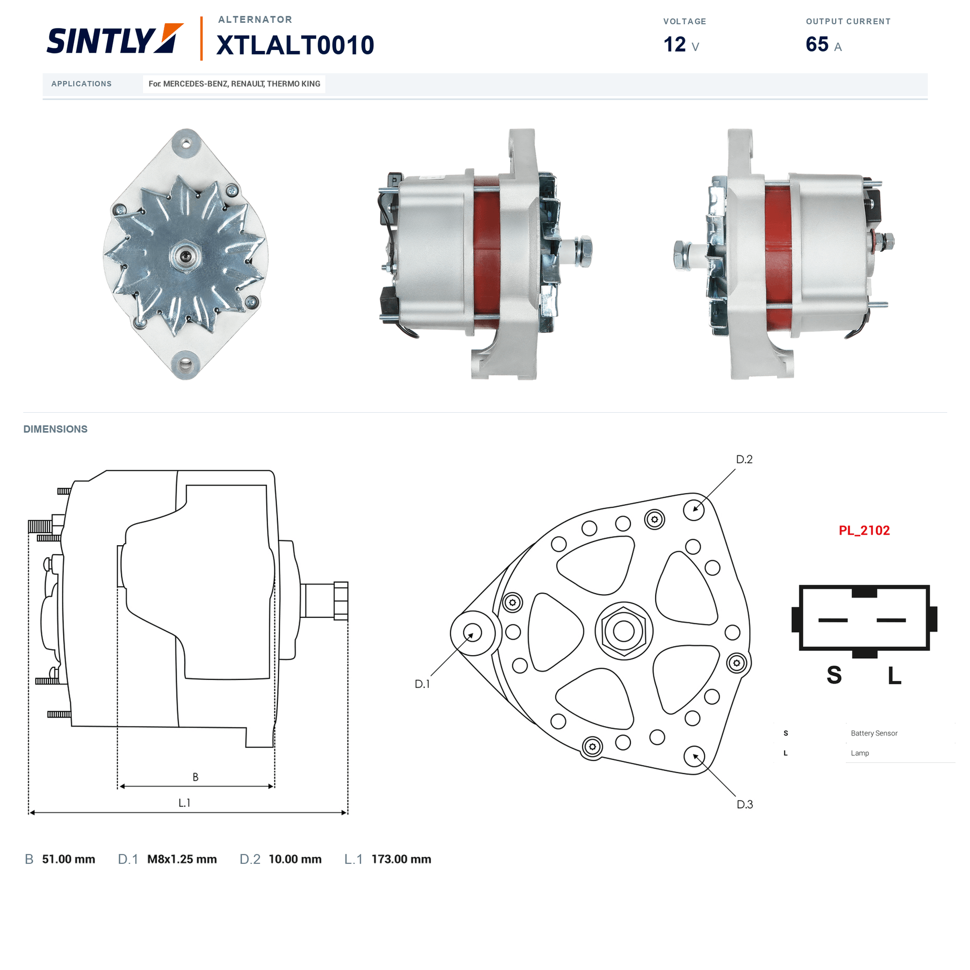 Alternator XTLALT0010