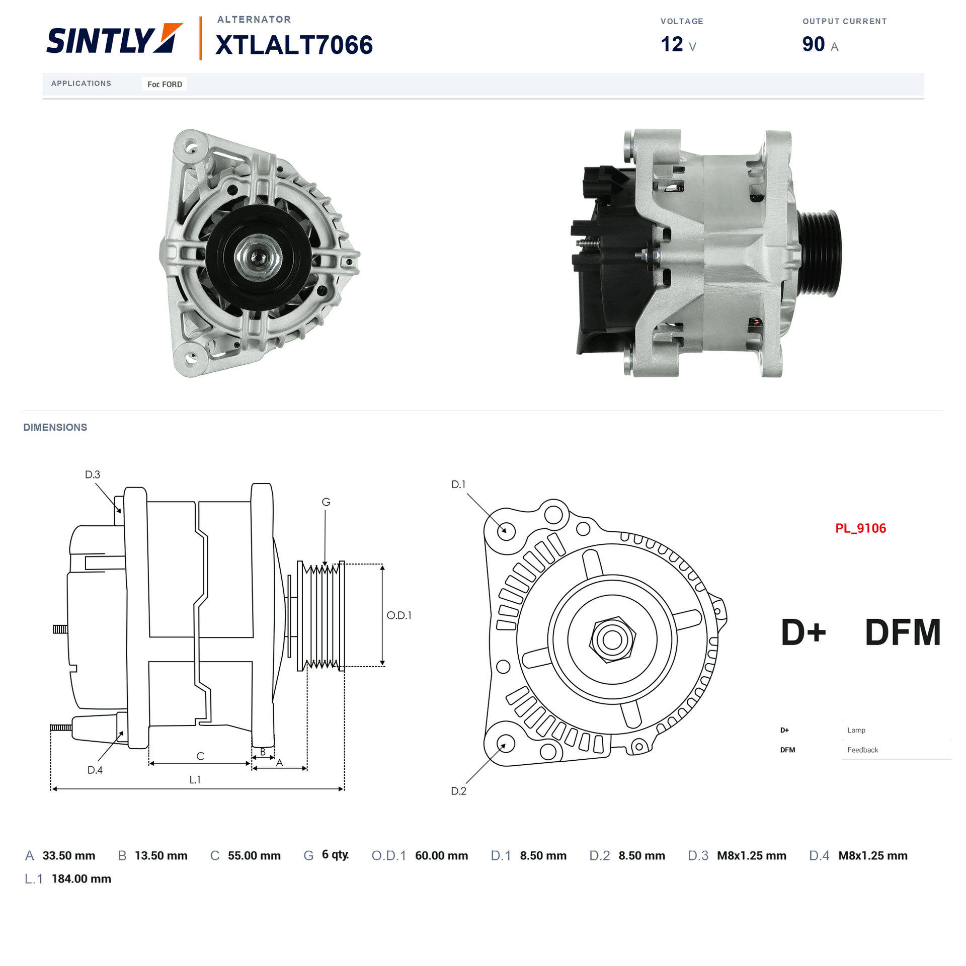 Alternator XTLALT7066