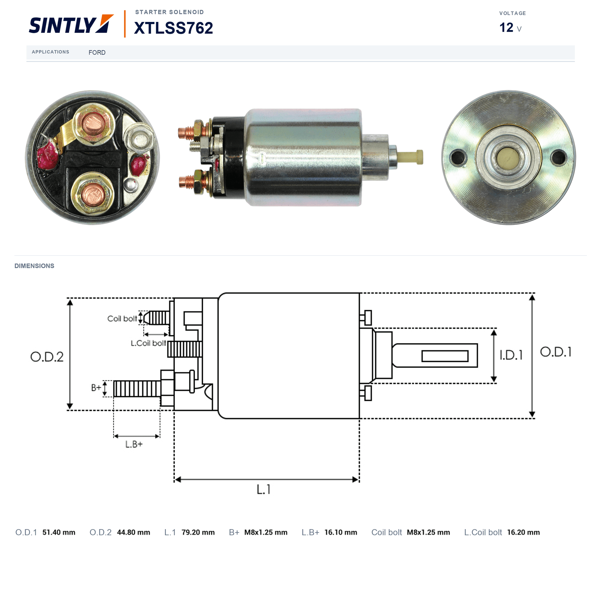 Starter Solenoid XTLSS762