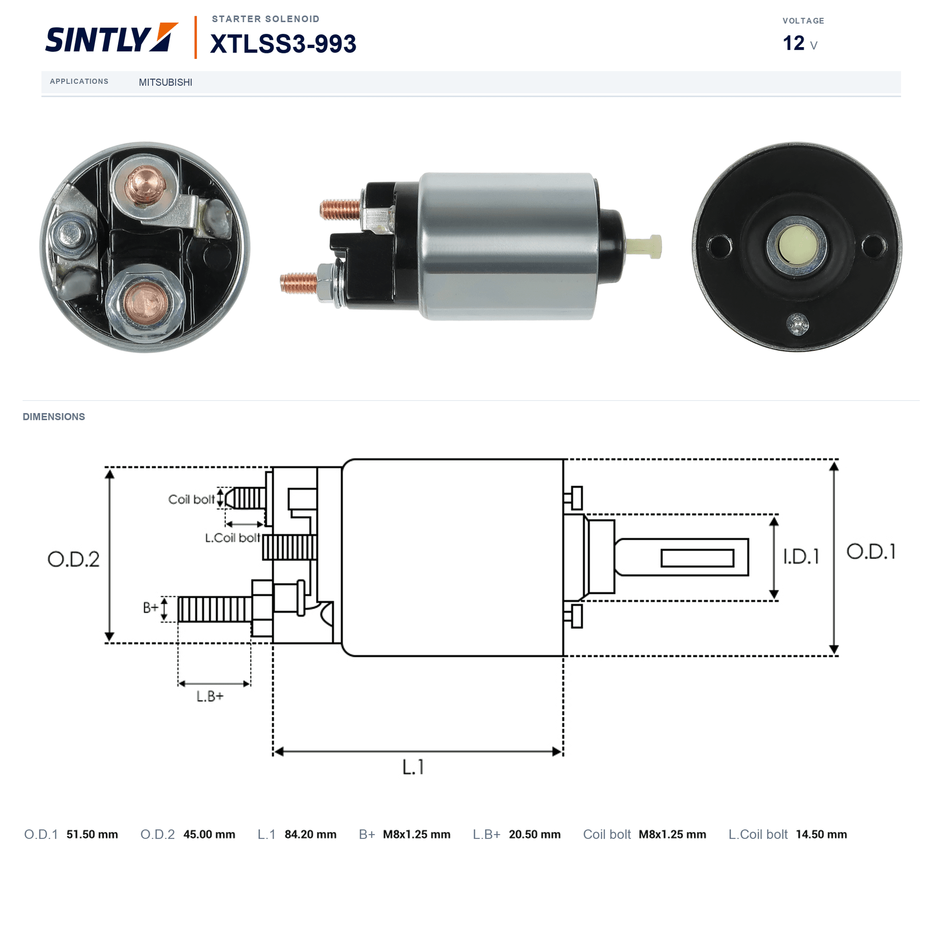 Starter Solenoid XTLSS3-993