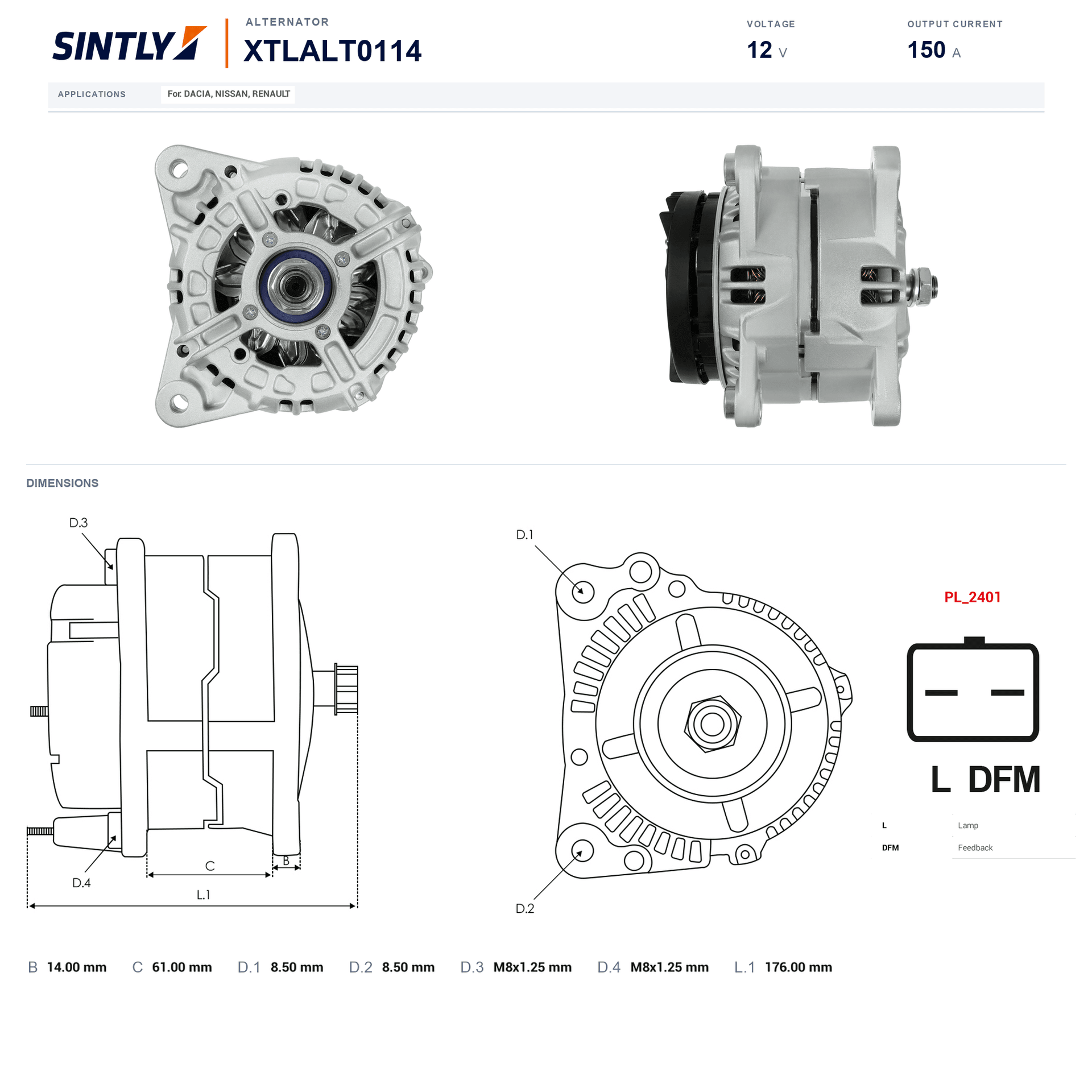 Alternator XTLALT0114