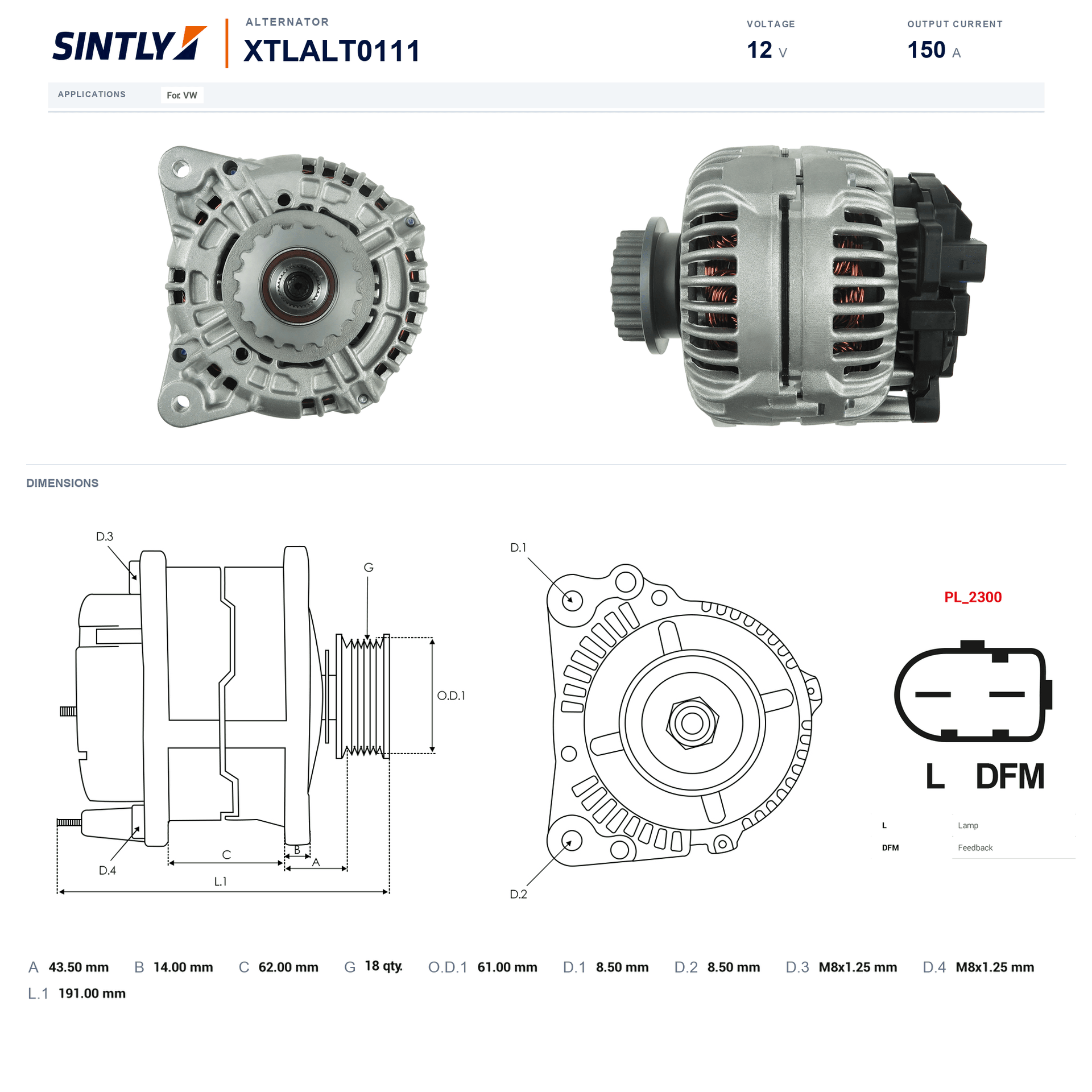 Alternator XTLALT0111